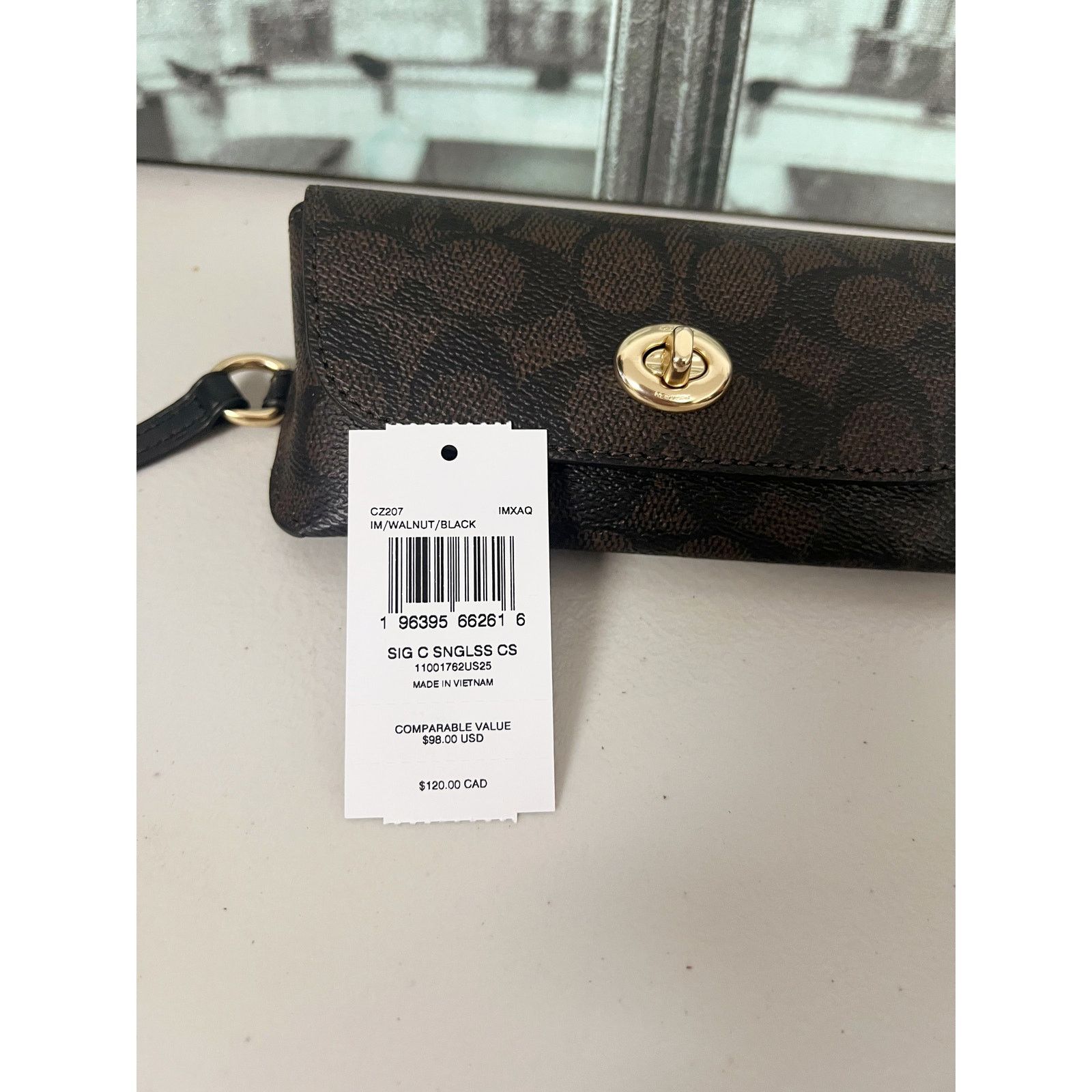 Coach Coach CZ207 Sunglass Case In Signature Canvas IN Black Size ONE SIZE - 7 Thumbnail
