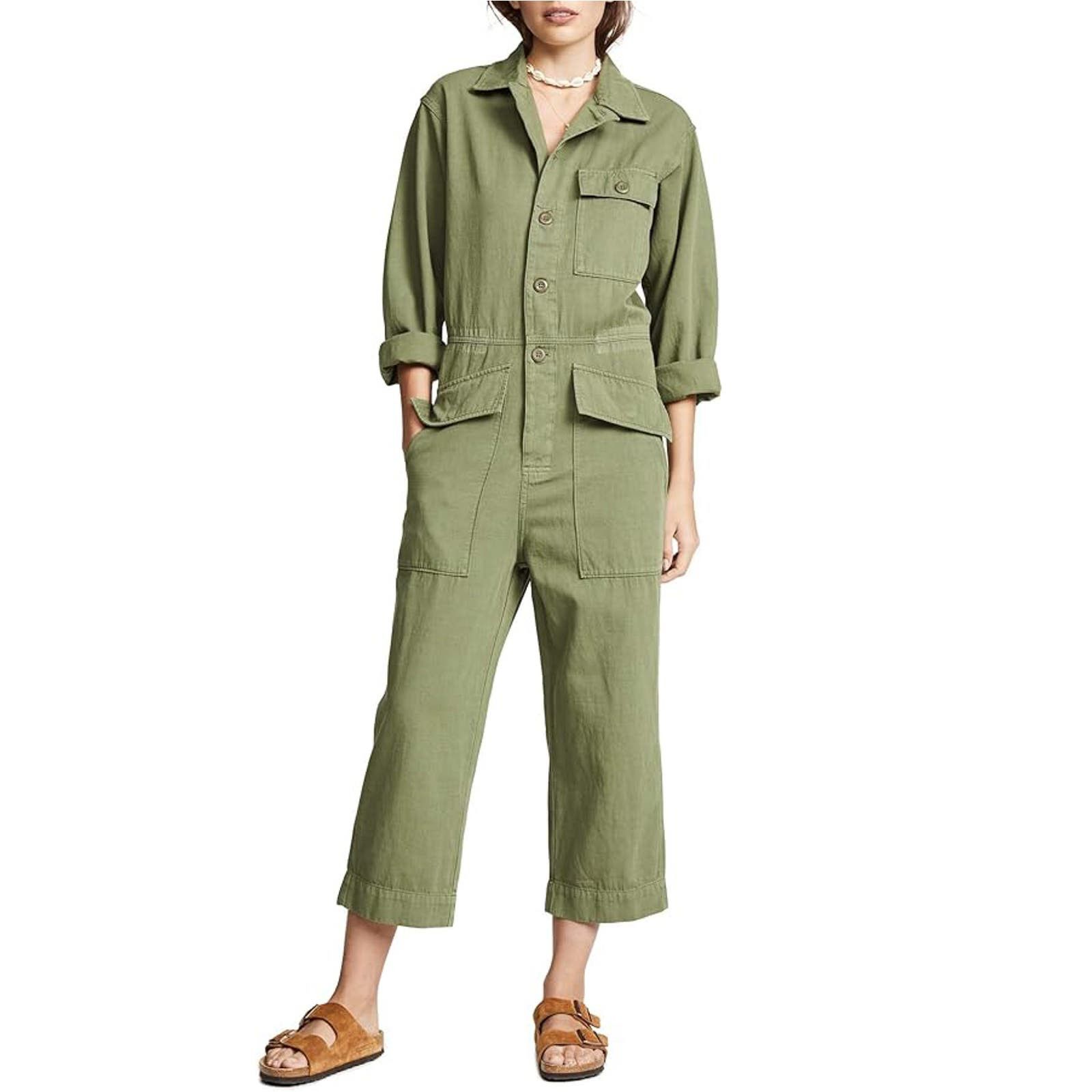 image of Current Elliott Richland Jumpsuit in Green, Women's (Size 34)