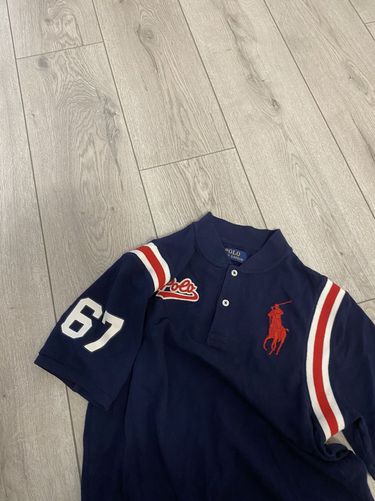 Vintage Vintage Polo Ralph Lauren New York 67 multicolour rugby shir Size US S / EU 44-46 / 1 - 5 Thumbnail