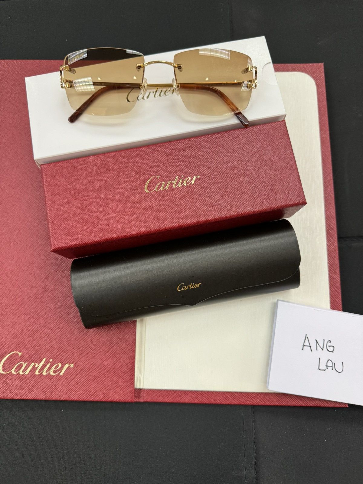 Cartier Cartier Gold Big C with Custom Hennessy Lenses Sunglasses Size ONE SIZE - 2 Thumbnail