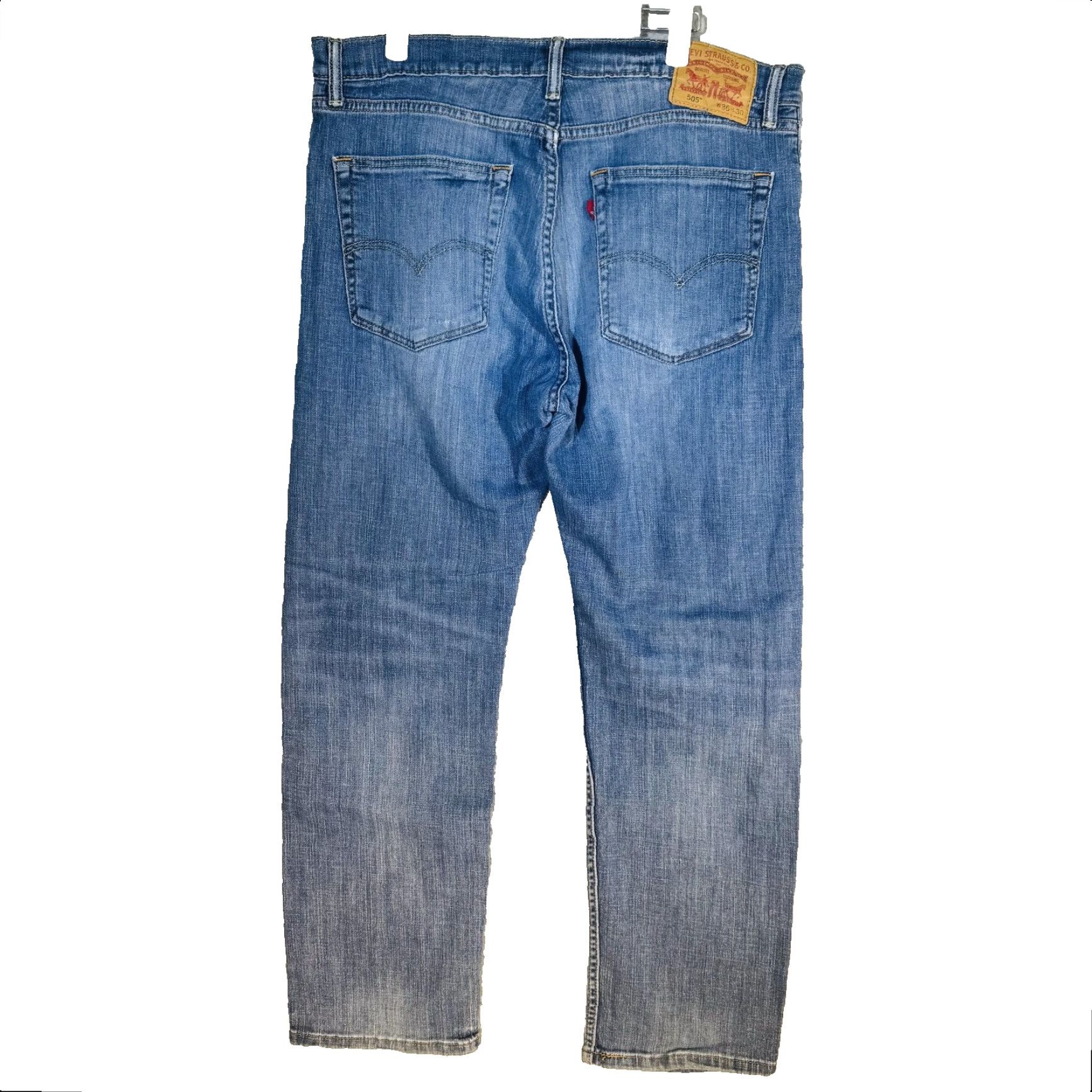 Levi's Levi's 505 Jeans Mens Regular Zip Fly Straight Light Blue Wash 30in Inseam 36W 30L Denim Cotton Elastodiene Size US 36 / EU 52 - 6 Thumbnail