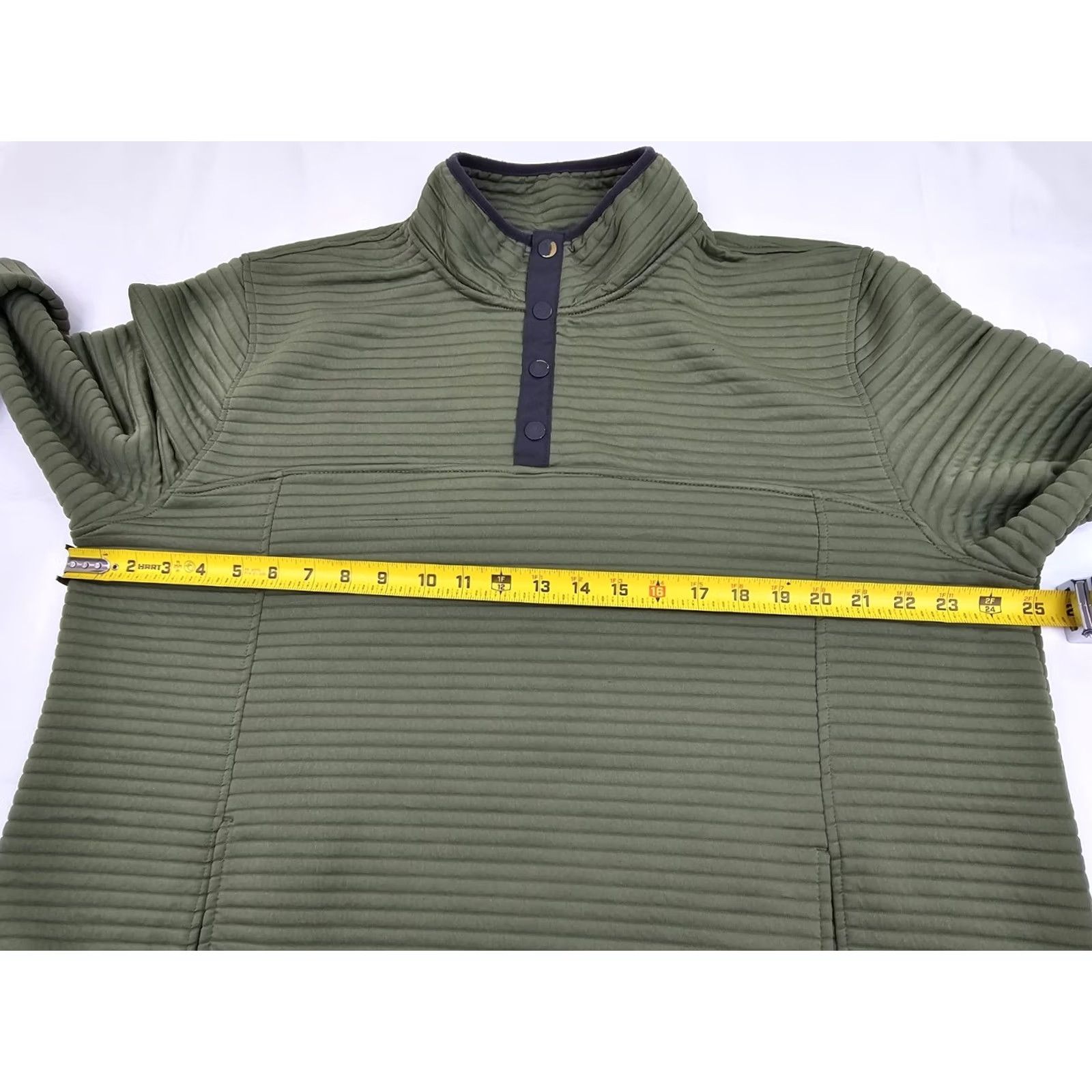 Olive Gerry Ottoman Snap Front Pullover Shirt Men XL Olive Army Green Kangaroo Pouch Snap Front Pullover Knit 100% Polyester Casual Size US XL / EU 56 / 4 - 7 Thumbnail