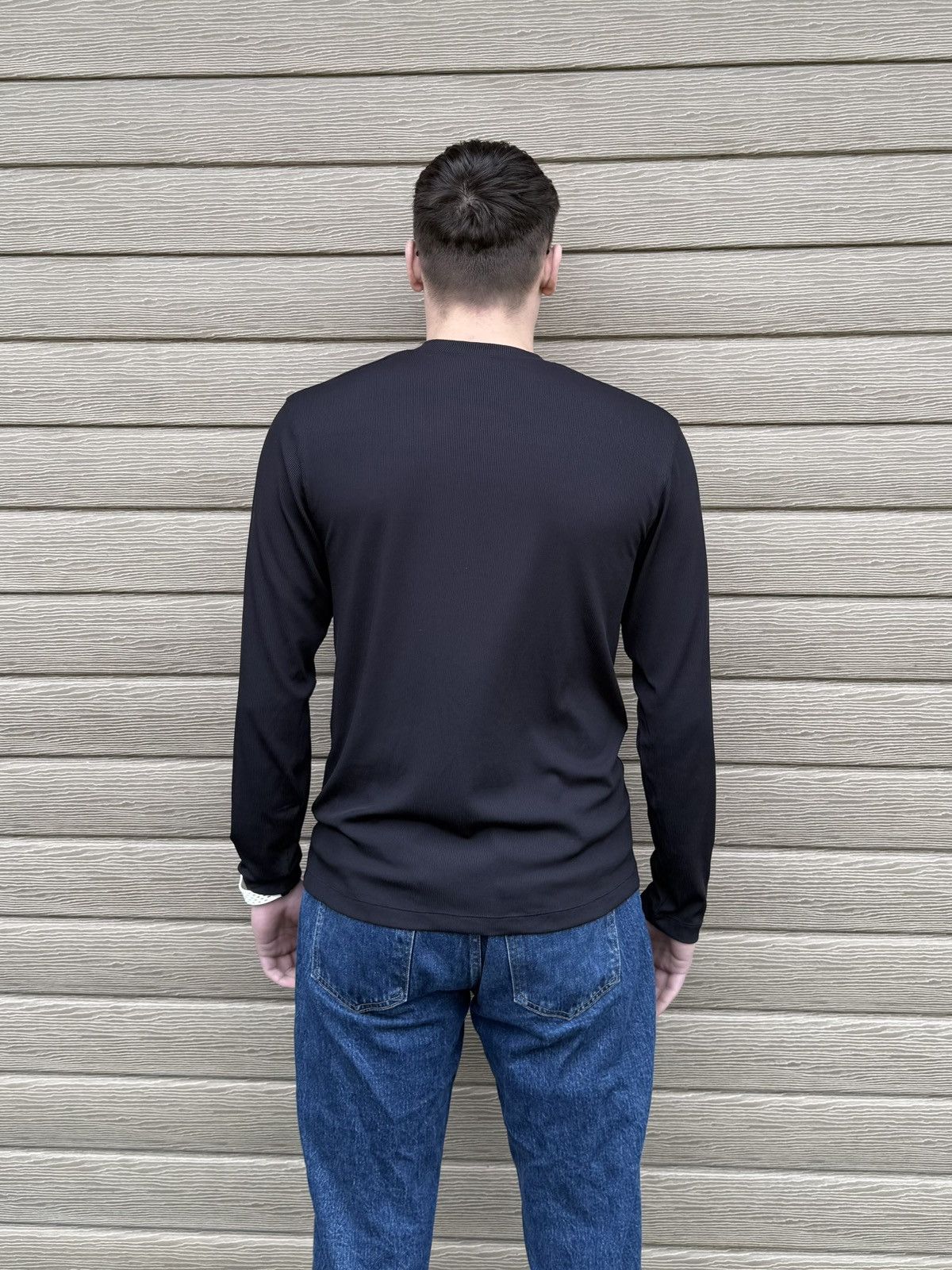 Carlo Colucci Carlo Colucci Slim Fit Long Sleeve V Neck Shirt Black L Men Size US L / EU 52-54 / 3 - 3 Thumbnail