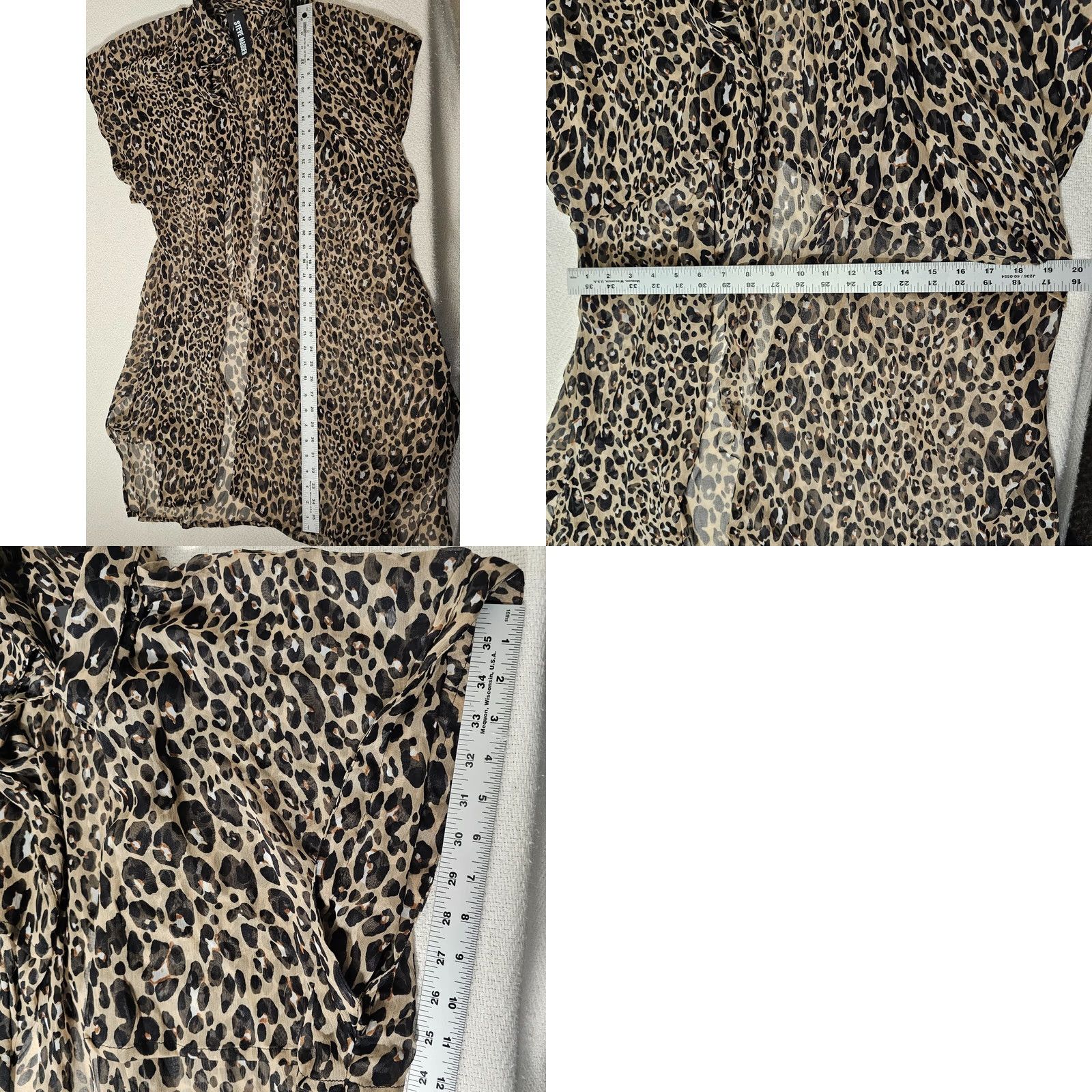 Steve Madden Steve Madden Cardigan Sweater Wool Knit Leopard Cheetah Women’s OSFM Kimono Sleeve Open Neck Multicolor Size ONE SIZE - 9 Thumbnail