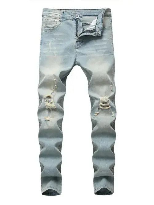 Jean Misuzu x Rumi Washed Stacked Distressed Ripped Skinny Jeans Size US 33 - 8 Thumbnail