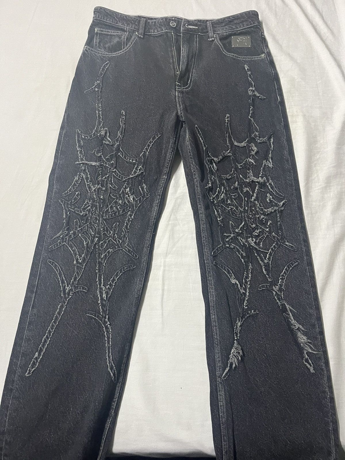 Revenge REVENGE SPIDER WEB DENIM PANT BLACK Size US 32 / EU 48 - 1 Thumbnail