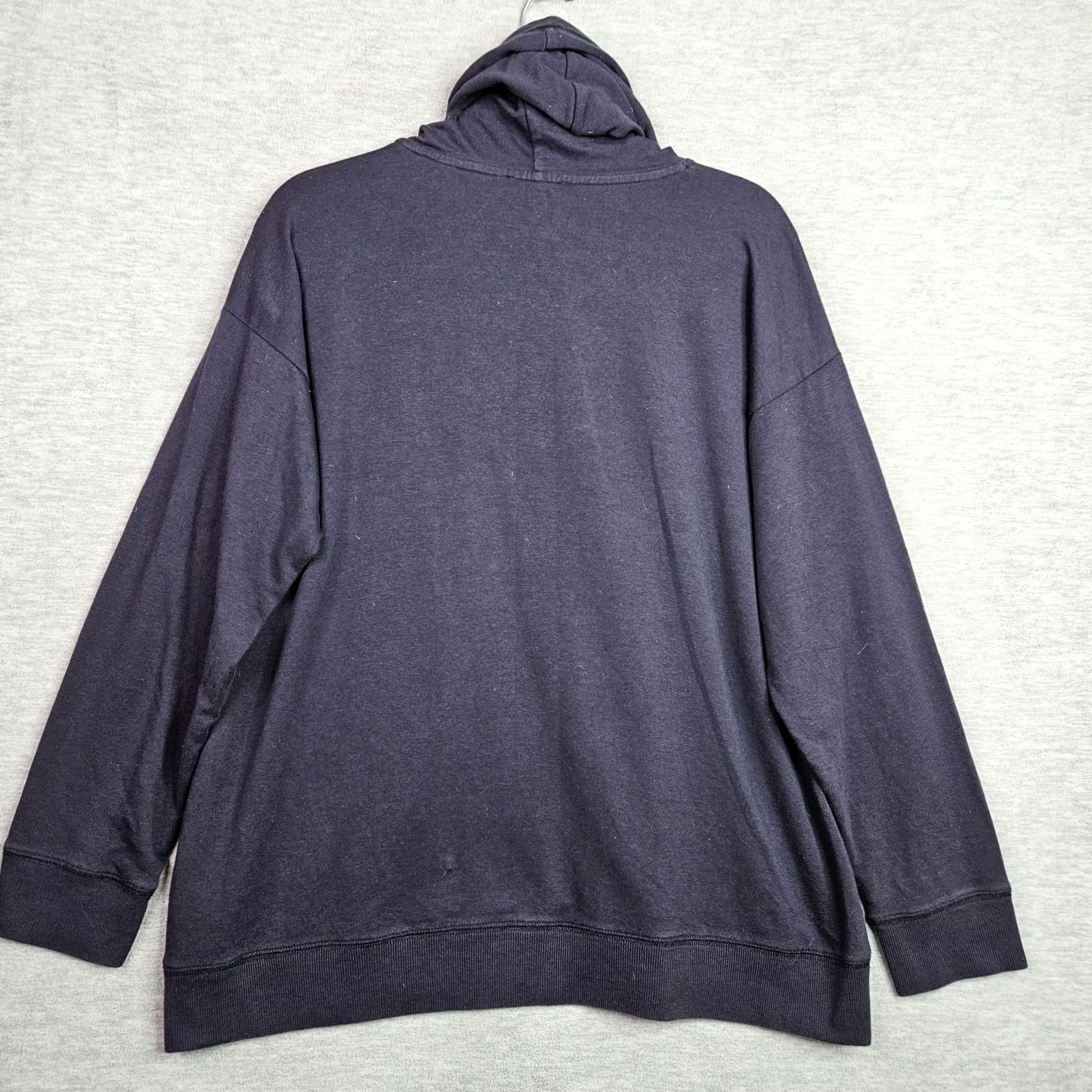 Eileen Fisher Eileen Fisher Shirt Womens S Blue Navy Hoodie Pullover Oversized Sweatshirt Size Size S / US 4 / IT 40 - 2 Thumbnail
