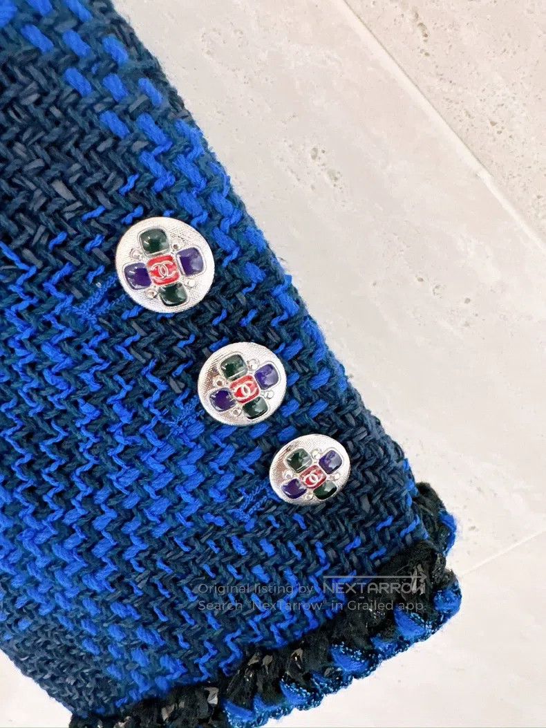Chanel Chanel 23P Spring and Summer Preview Blue Tweed Short Coat Size XS / US 0-2 / IT 36-38 - 5 Thumbnail