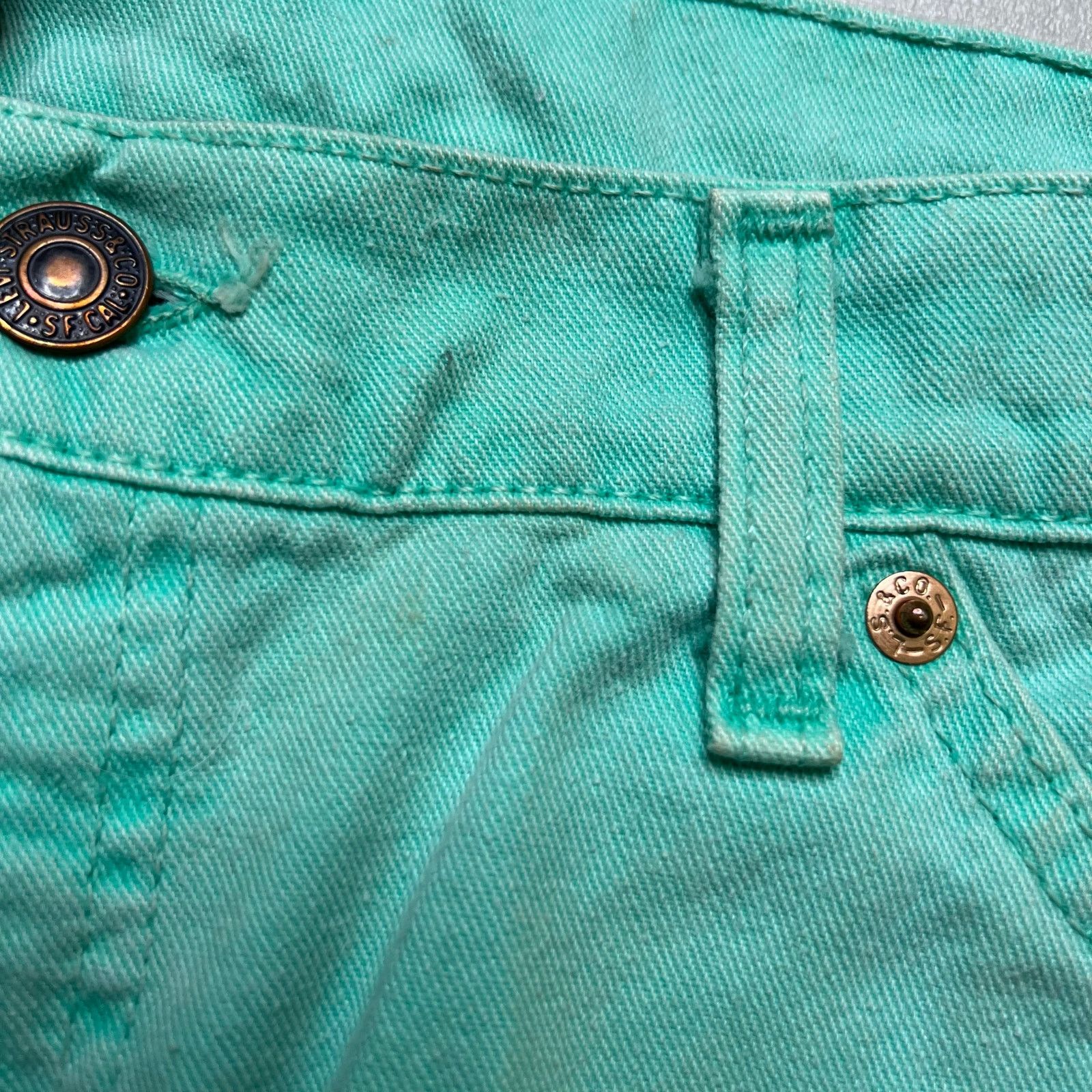 Levi's Vintage Levi’s 550 Mint Green Denim Shorts USA Men’s 38 Size US 38 / EU 54 - 9 Thumbnail