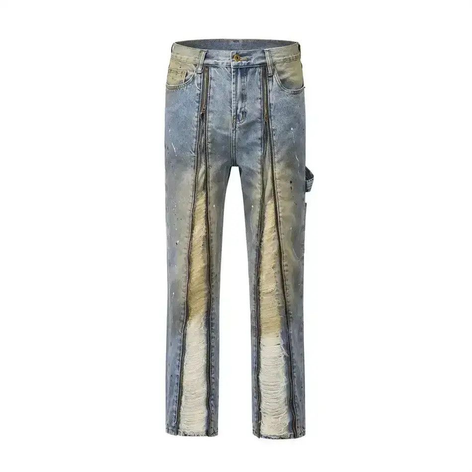 Japanese Brand Jeans Pant Harajuku Straight Ink Painted Baggy Denim Size US 32 / EU 48 - 1 Thumbnail