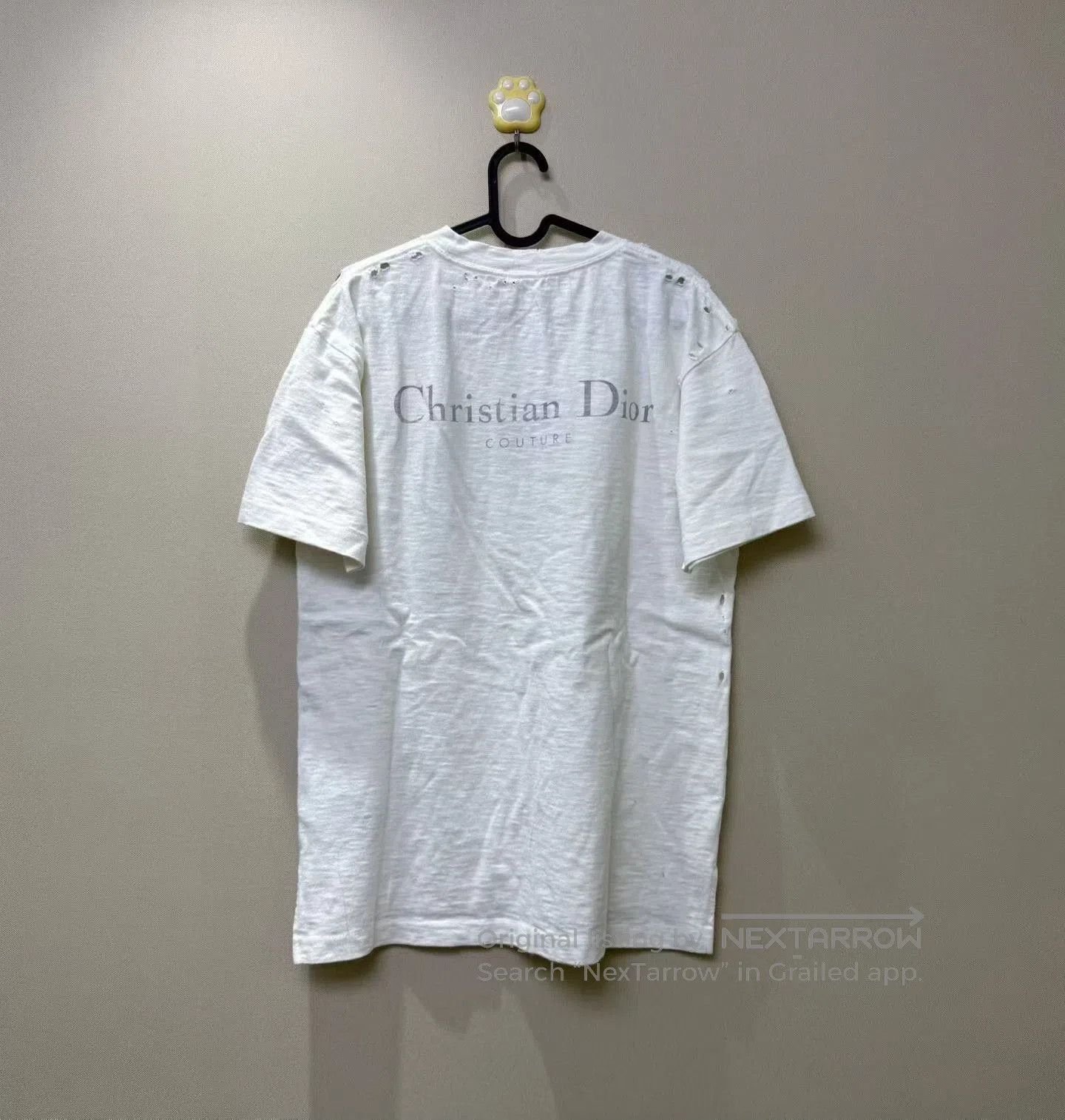 Dior DIOR White Distressed Slogan Short Sleeve. Size XS / US 0-2 / IT 36-38 - 4 Thumbnail