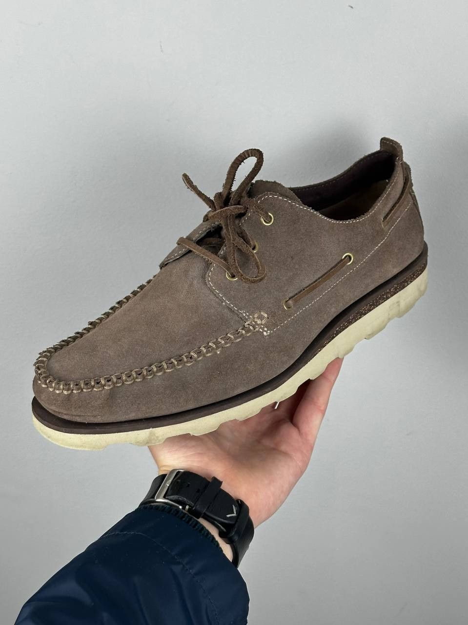 Clarks Clarks Wallabee Dakin Row Suede Beige Tan Slip Ons Size US 11.5 / EU 44-45 - 2 Thumbnail