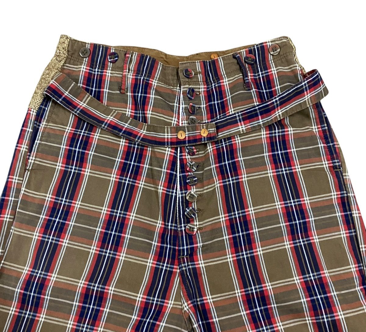 Kapital Rare Vintage Brand Kapital Checked Blend Cropped Pants 1990s Size US 27 - 3 Thumbnail