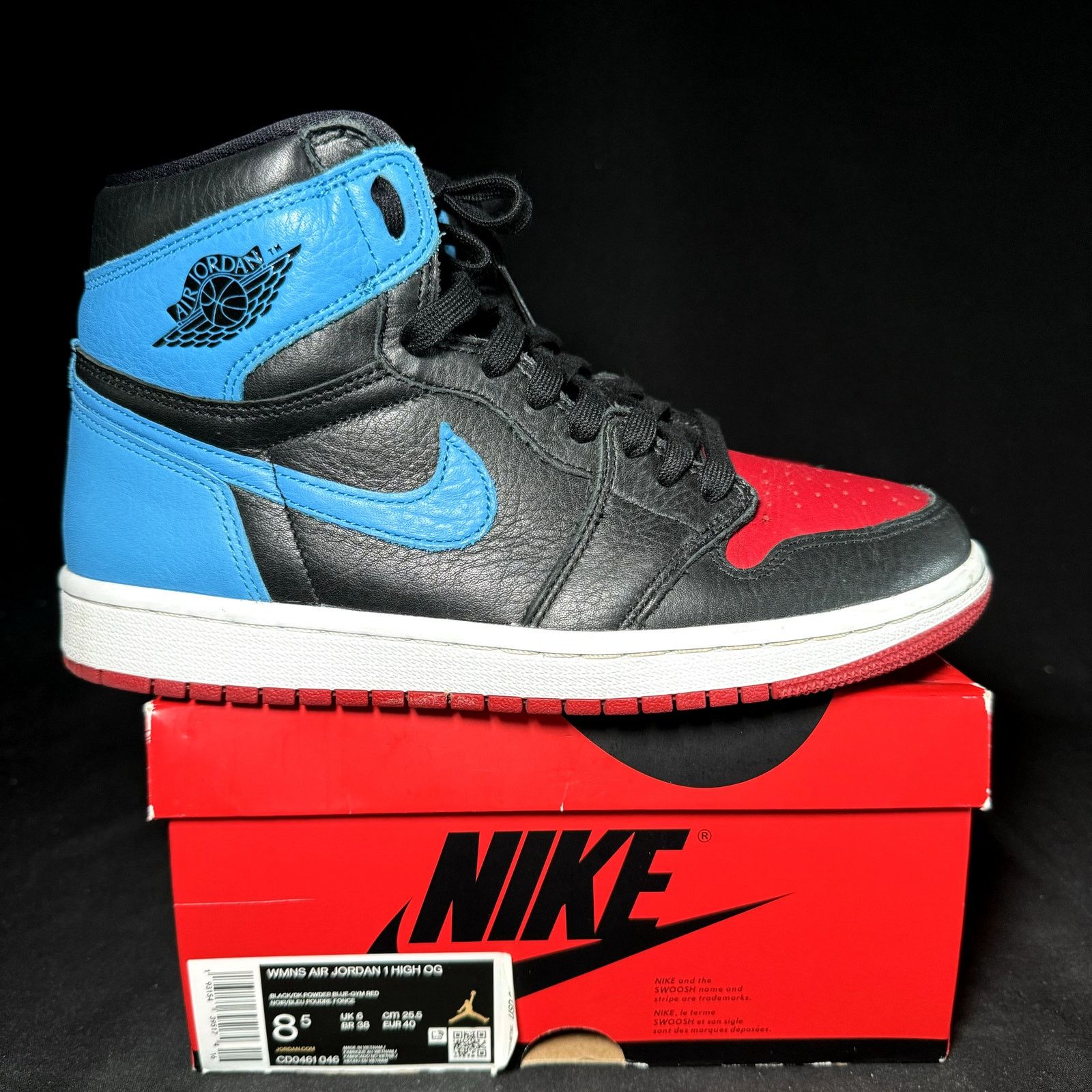 Jordan Brand × Nike \Size 8.5 - Air Jordan 1 High OG NC to Chi 2020 Women's Size US 8.5 / IT 38.5 - 1 Thumbnail