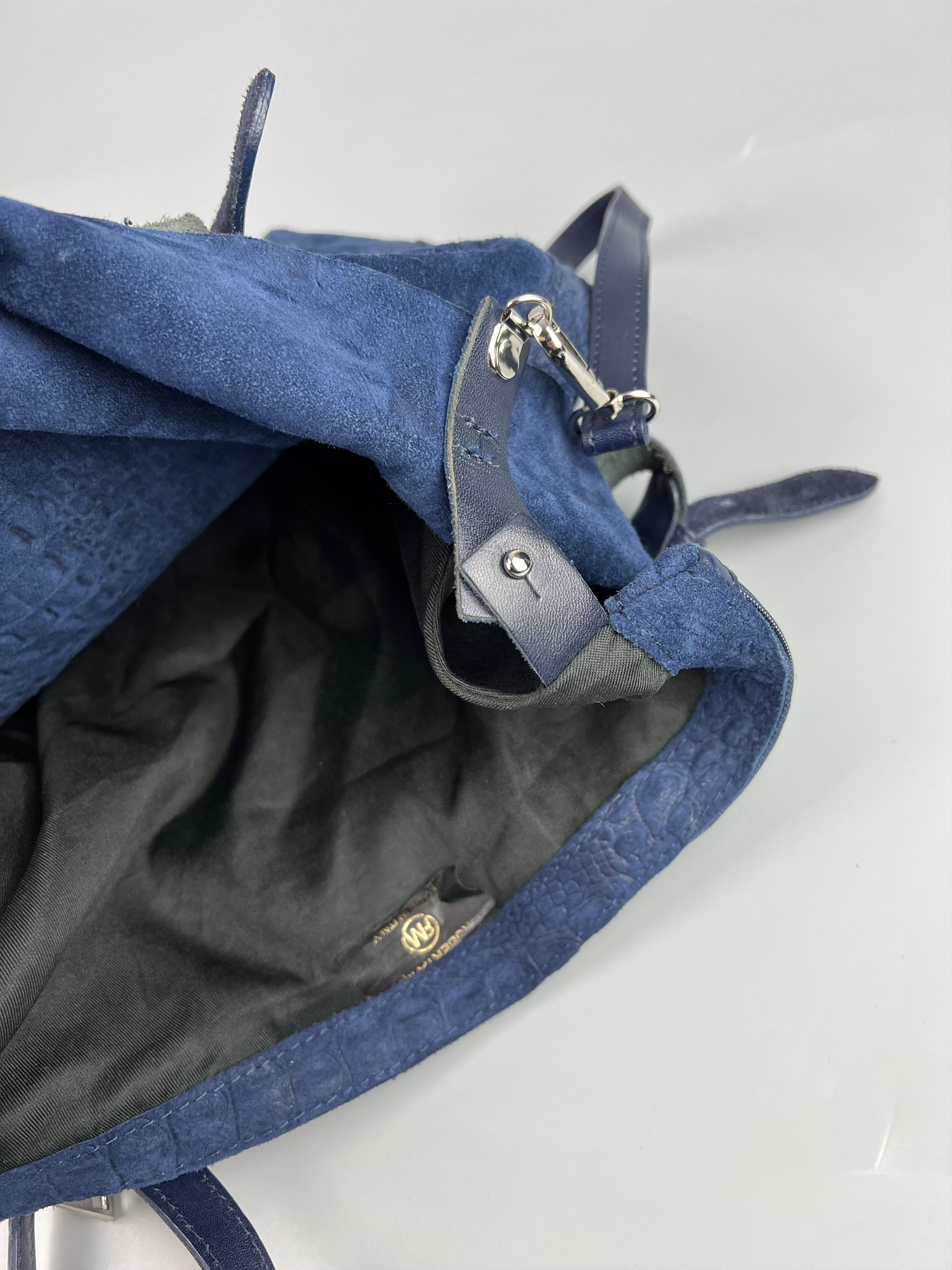 Leather Roberta M. Suede Leather Shoulder Bag Croco Print Size ONE SIZE - 12 Thumbnail