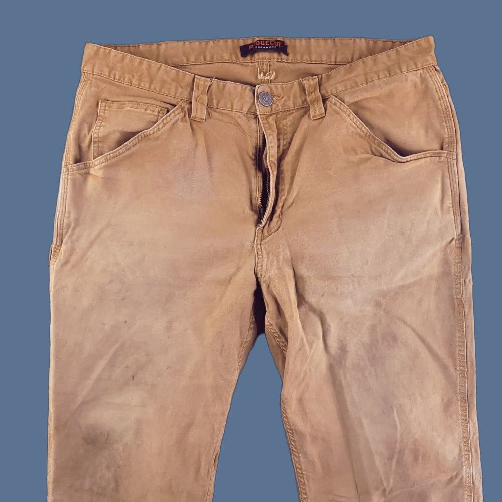 Vintage Ridgecut Toughwear Mens Pants 36x30 Brown Cotton Chino Straight Regular Distressed Workwear Size US 36 / EU 52 - 1 Thumbnail