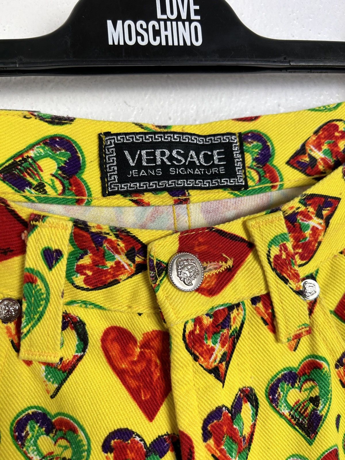 Versace 90s Vintage 1997 Gianni Versace Signature Heart Print Pants Size 28" / US 6 / IT 42 - 3 Thumbnail