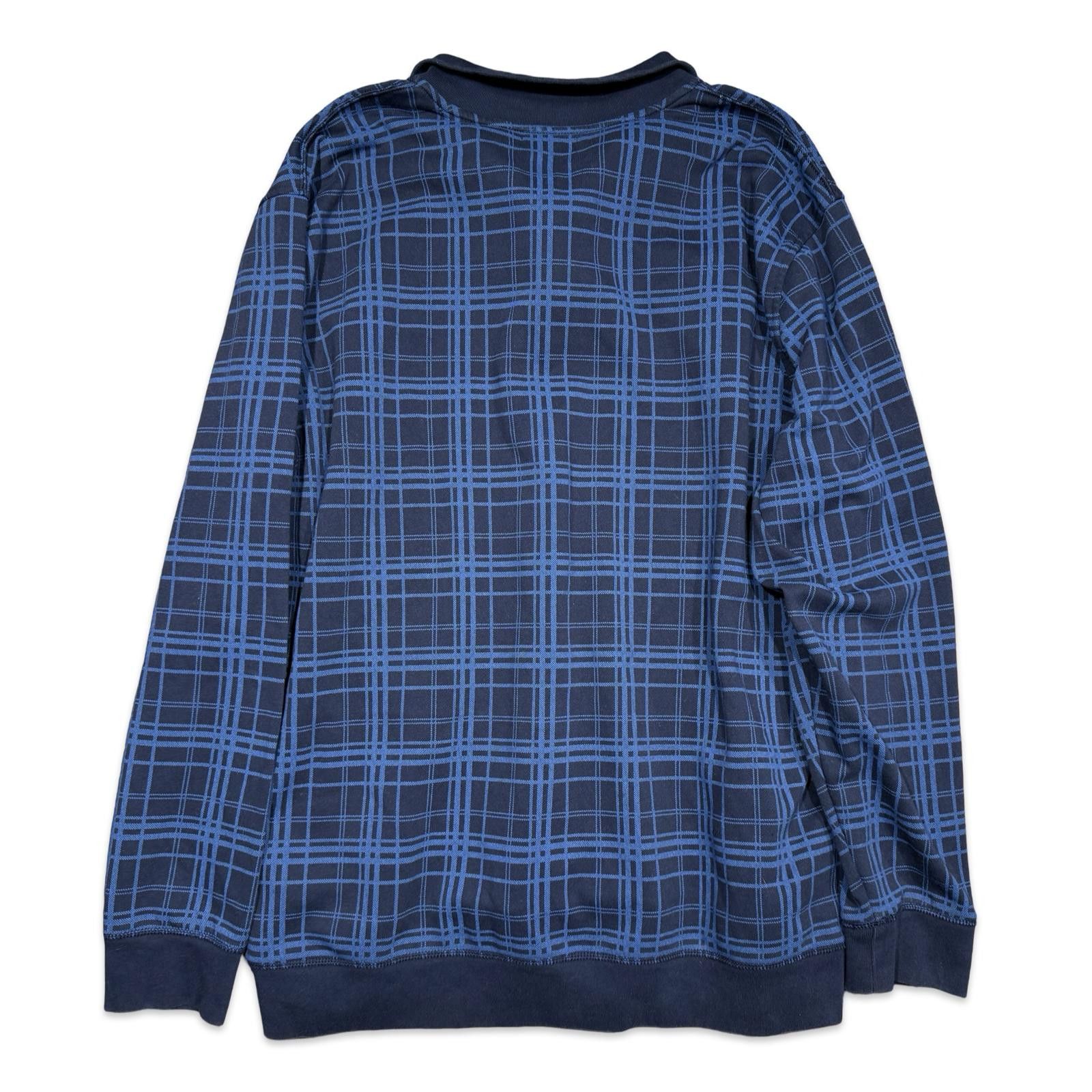Nautica Nautica Men's Blue Plaid Quarter-Zip Pullover Sweatshirt Size US XXL / EU 58 / 5 - 2 Thumbnail