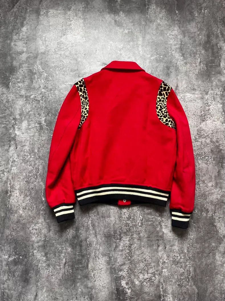 Saint Laurent Paris Saint Laurent Paris Red Leopard Print Patched Wool Basebal Size US S / EU 44-46 / 1 - 6 Thumbnail