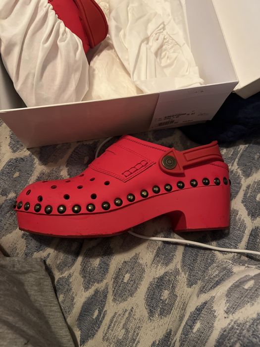 Maison Margiela SS17 Margiela Rubberized Red Croc Clog Grailed