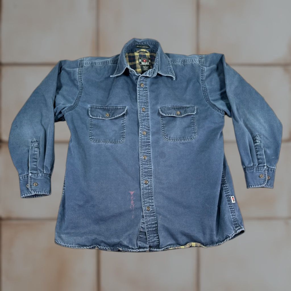 Vintage VINTAGE Galyans Shirt Blue Flannel Lined Workwear Chore Barn 90s Adult LARGE Cotton Button-Up Long Sleeve Men Size US L / EU 52-54 / 3 - 1 Thumbnail