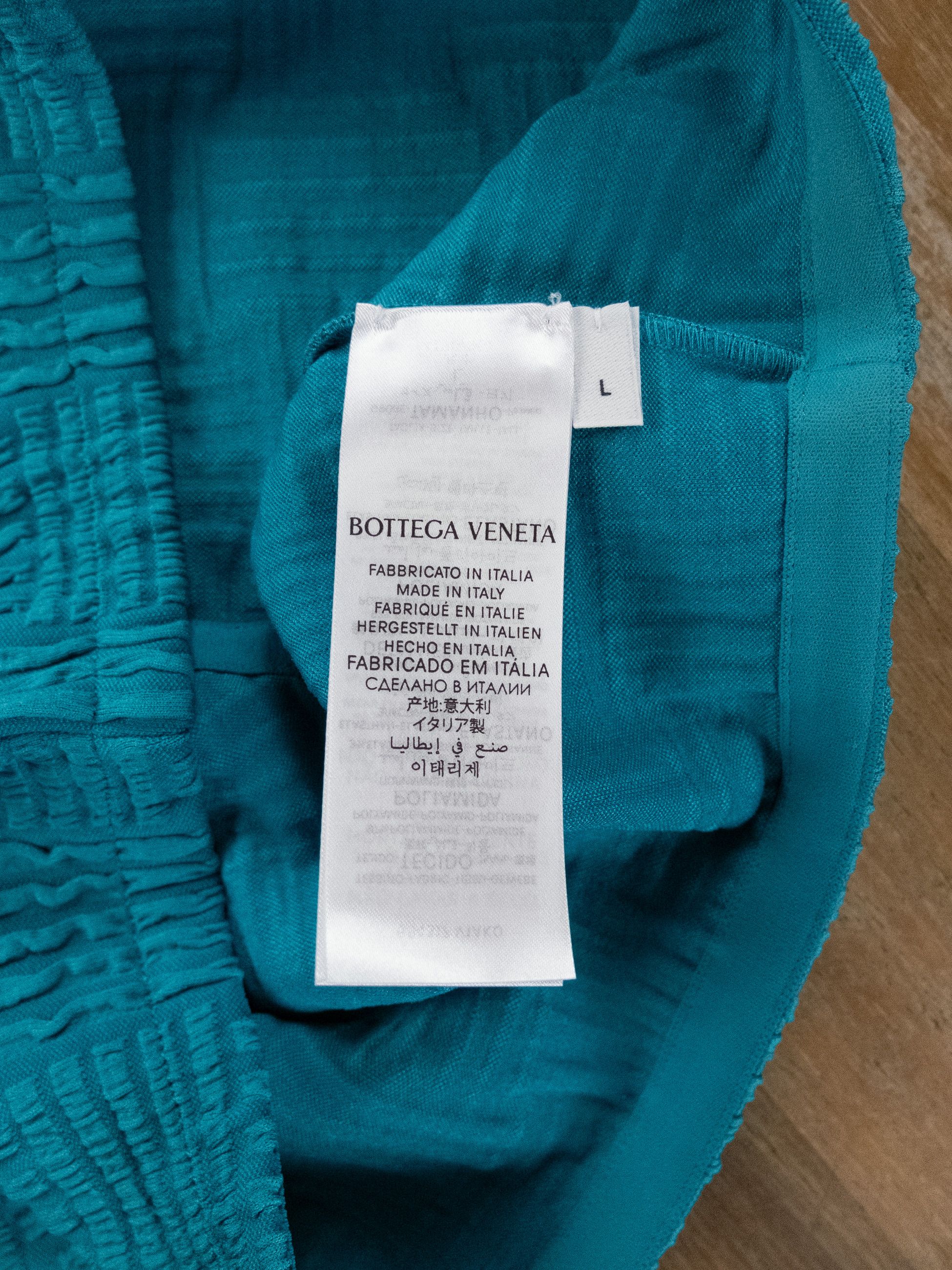 Bottega Veneta BOTTEGA VENETA blue two piece one shoulder bikini swimsuit L Size 30" / US 8 / IT 44 - 7 Thumbnail