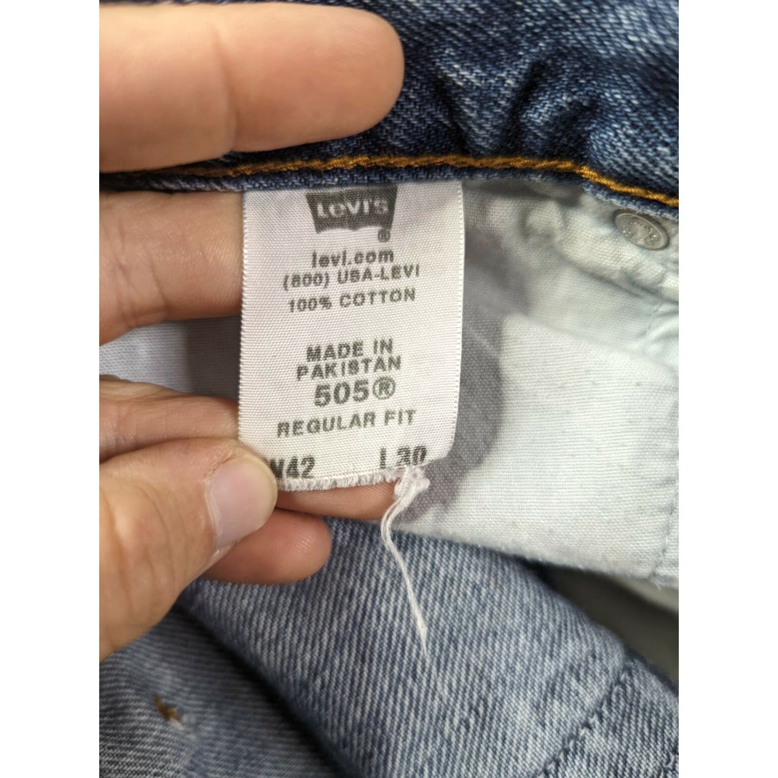 Levi's Levi's 505 Mens Jeans 42x30 Straight Leg Regular Fit Blue Denim M3J Size US 42 / EU 58 - 5 Thumbnail