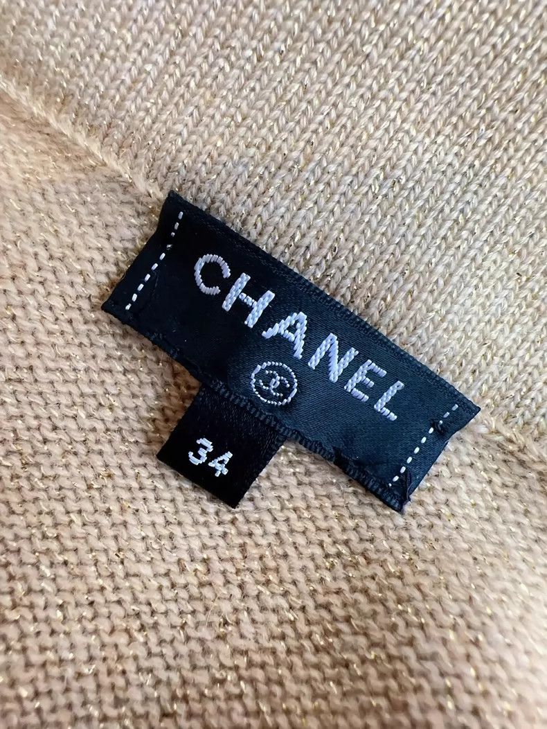 Chanel Chanel 17A light gold fishtail knitted skirt Size 42" / US 20 - 7 Thumbnail