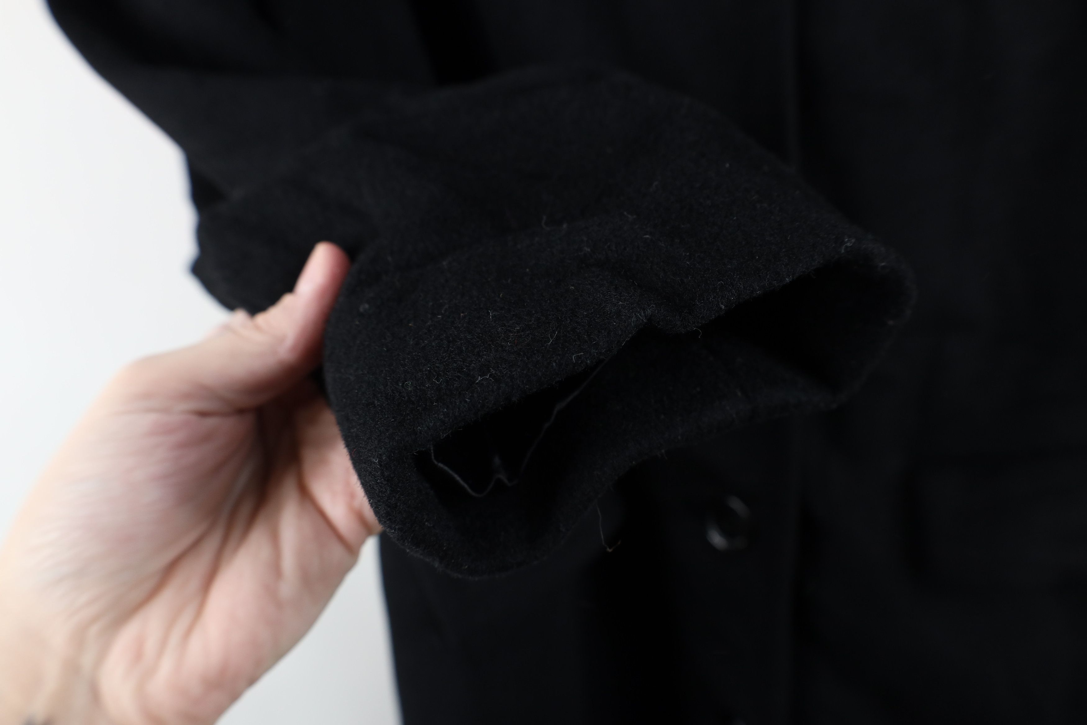Vintage Vintage 50s 60s Collar Wool Trench Coat Jacket Black USA Size M / US 6-8 / IT 42-44 - 7 Thumbnail