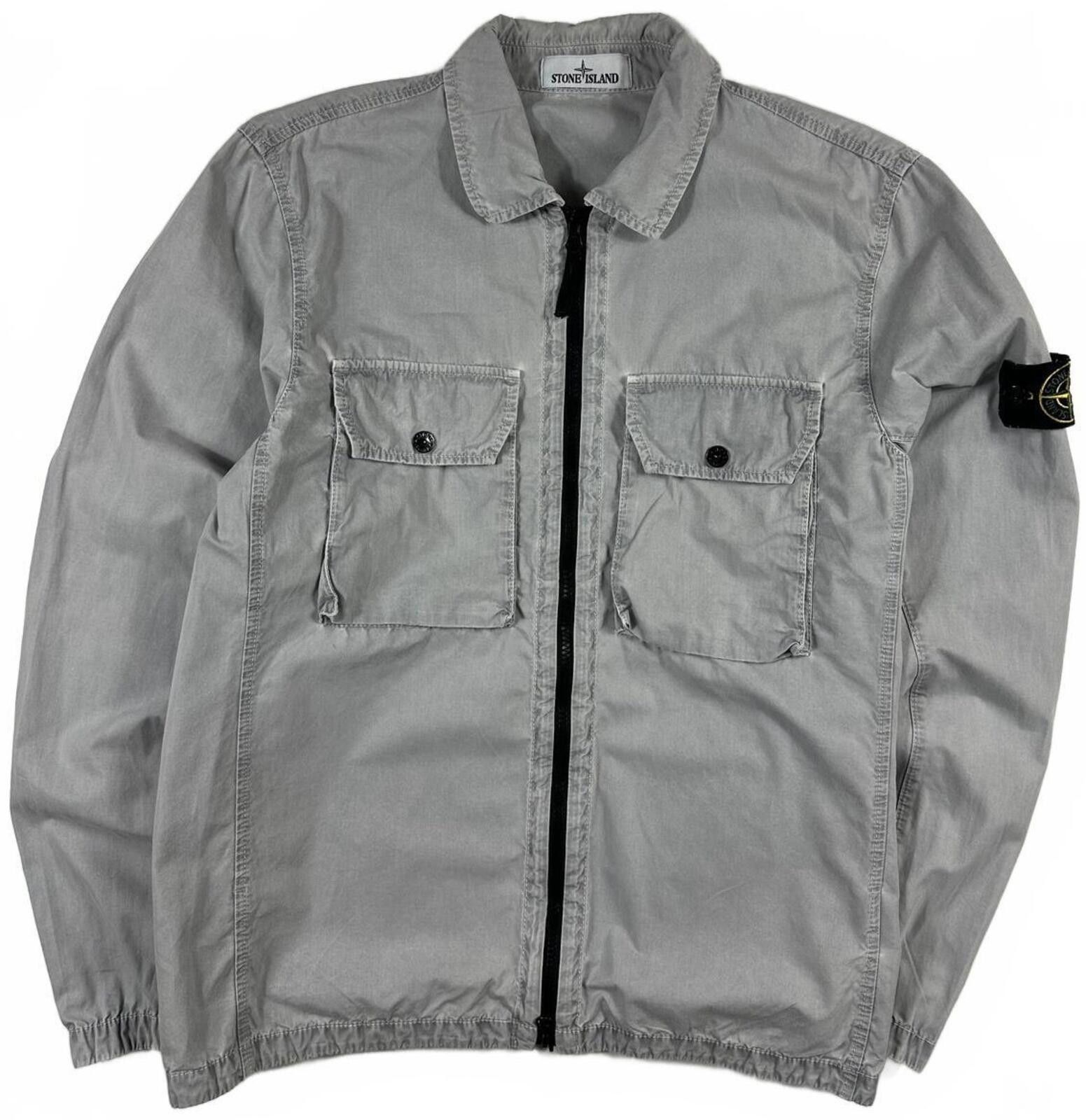 Stone Island Stone Island Zip Up Overshirt Light Grey Medium Size US M / EU 48-50 / 2 - 1 Thumbnail