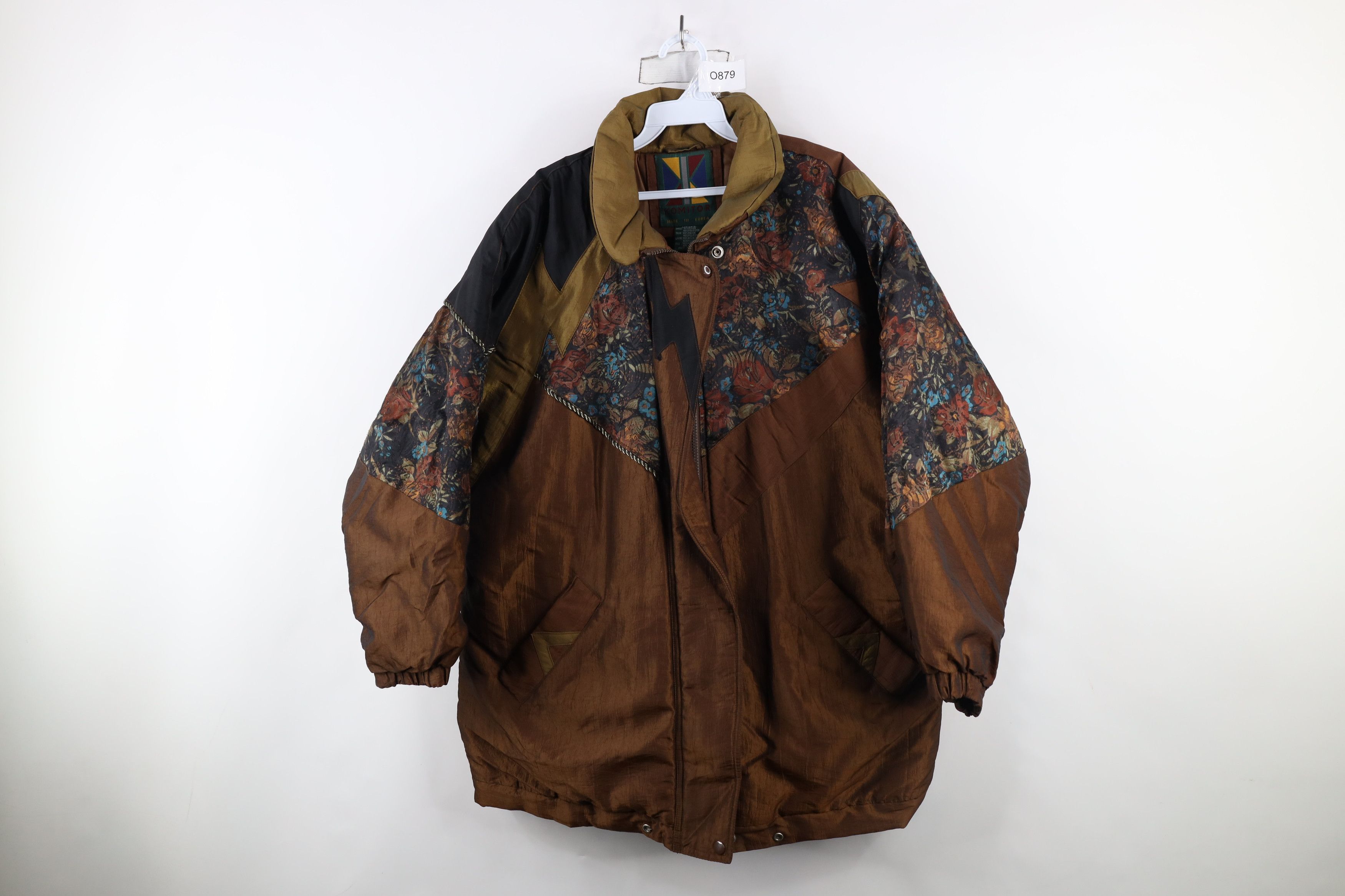 Vintage Vintage 90s Streetwear Patchwork Flower Winter Puffer Jacket Size XXL / US 16-18 / IT 52-54 - 1 Thumbnail