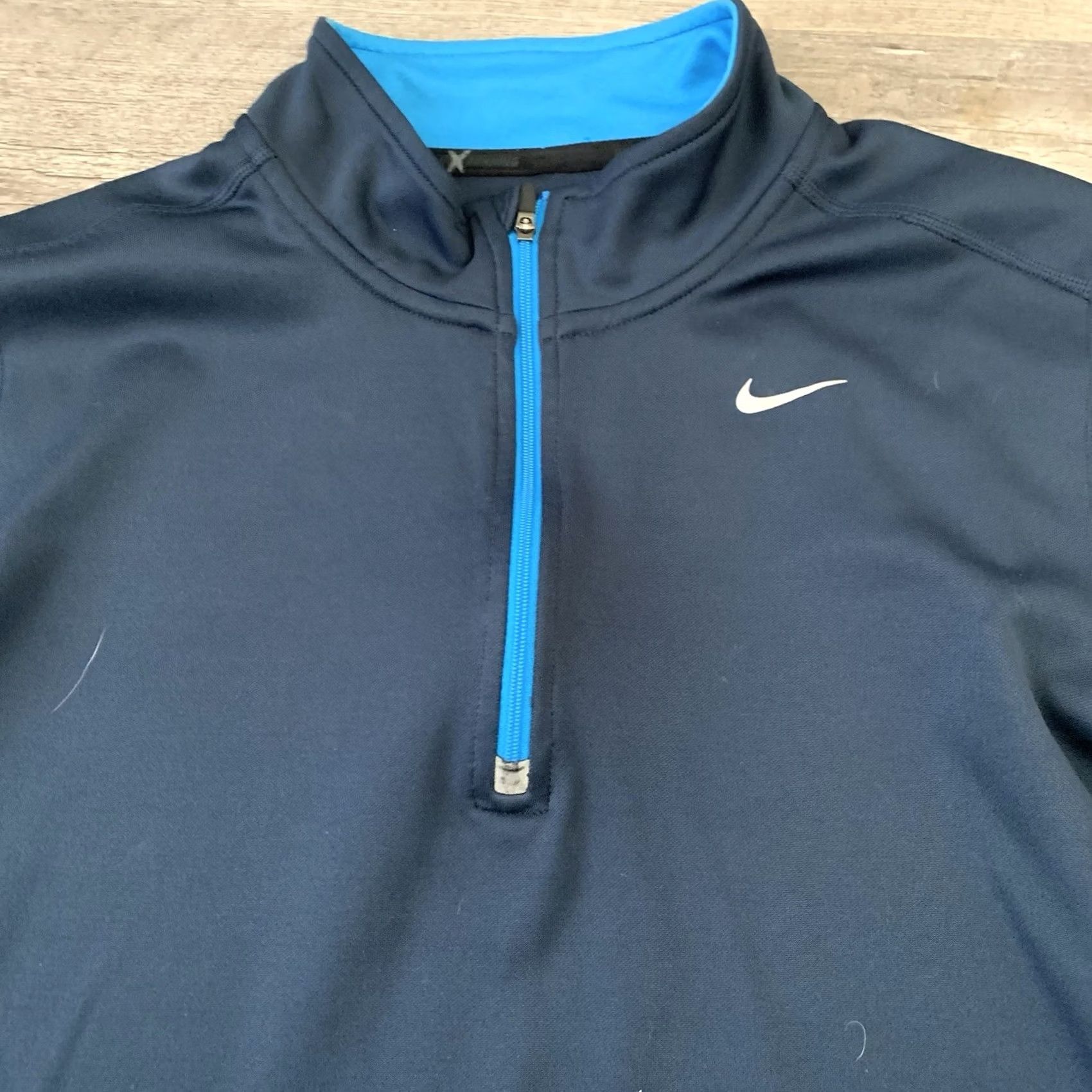 Nike Nike Racer Shirt Mens Large 1/4 Zip Dri-Fit Blue Polyester Size US L / EU 52-54 / 3 - 3 Thumbnail