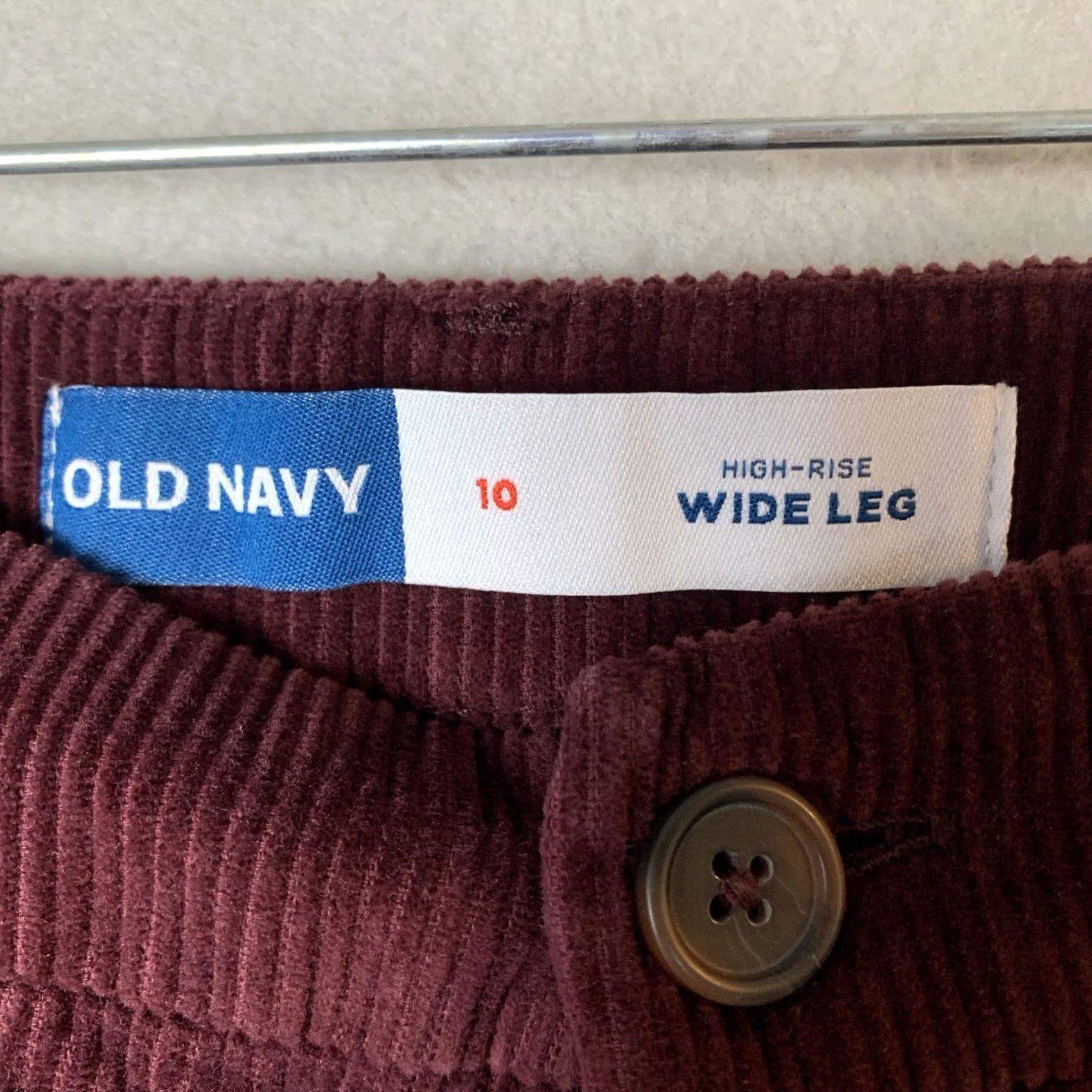 Old Navy Old Navy Pants Womens 10 Maroon High Rise Wide Leg Corduroy Office Siren Y2K Size 32" / US 10 / IT 46 - 4 Thumbnail