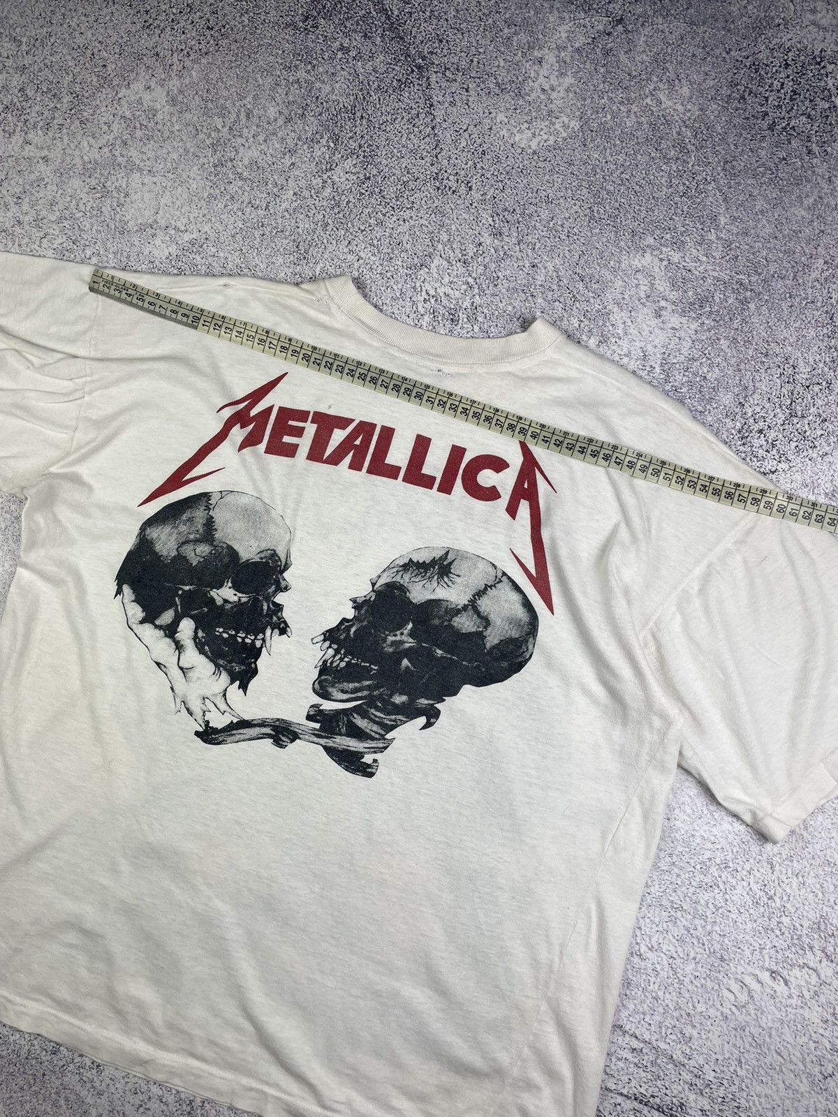 Metallica 90s Metallica Double-Sided Band Tee White Graphic Sz S-M Size US M / EU 48-50 / 2 - 18 Thumbnail