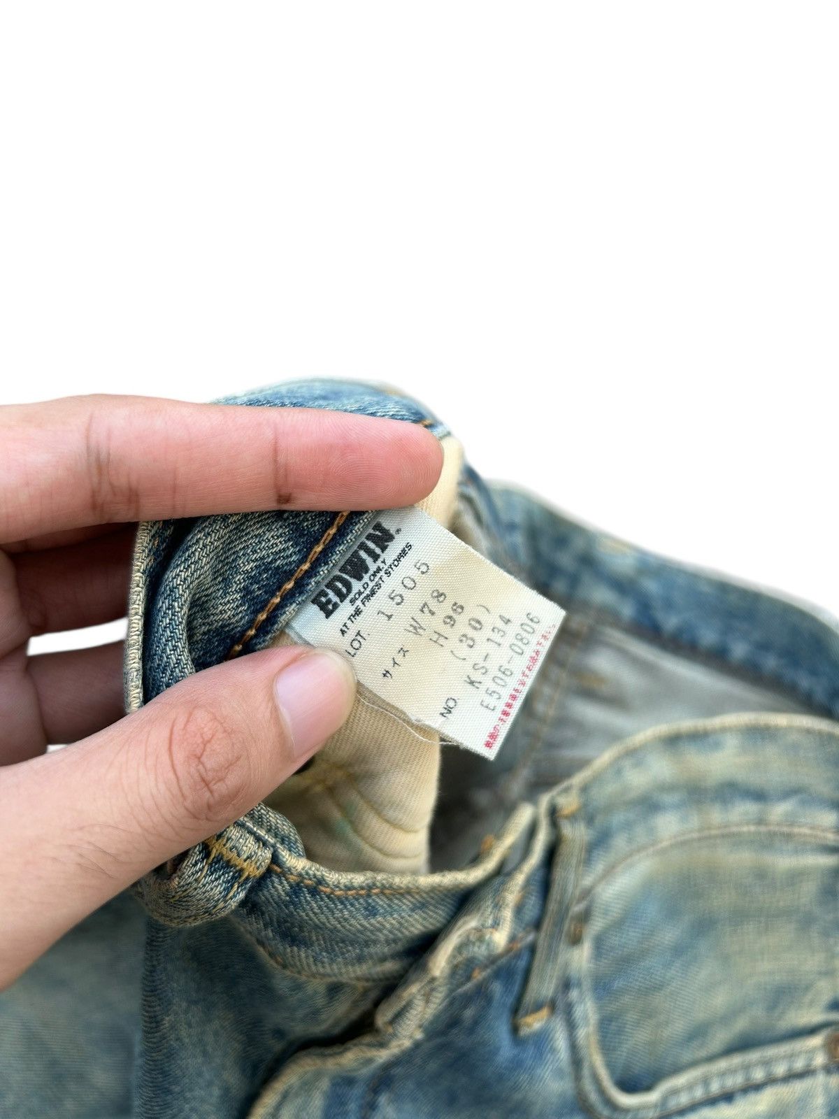 Edwin × Kapital × Vintage Vintage Edwin 505 Selvedge Baggy Distressed Denim Jeans Size US 31 - 5 Thumbnail