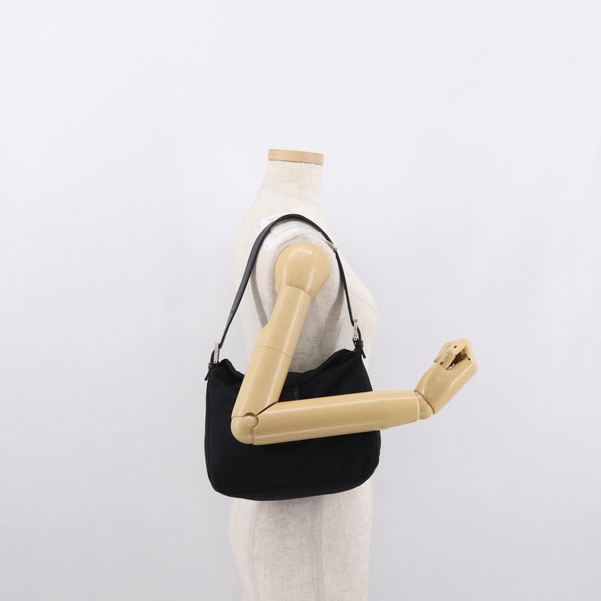 Fendi FENDI Mamma Baguette Shoulder Bag Nylon Black Silver Auth Size ONE SIZE - 25 Thumbnail