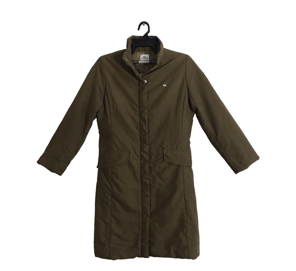 image of Lacoste Puffer Padded Down Insulated Wool Parka Snap Button in Brown, Men's (Size Small)