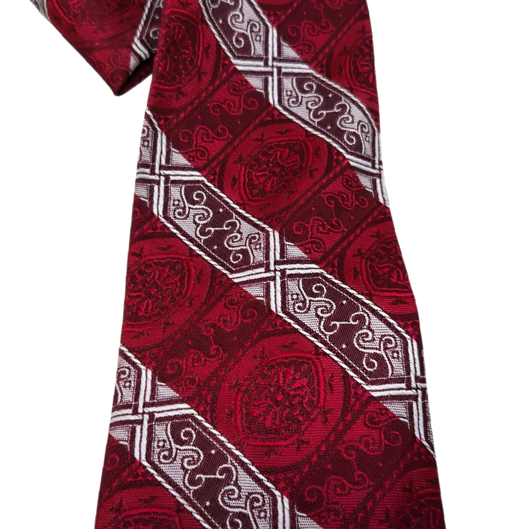 Vintage VINTAGE 1950s Red Paisley Neck Tie MCM 53" Size ONE SIZE - 5 Thumbnail