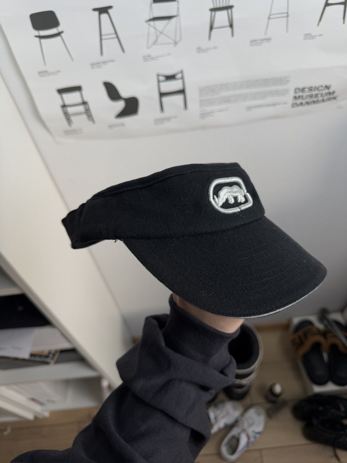 Ecko Unltd. × Vintage Vintage y2k Ecko UNLTD. Black visor hat cap hiphop skate rap Size ONE SIZE - 3 Thumbnail