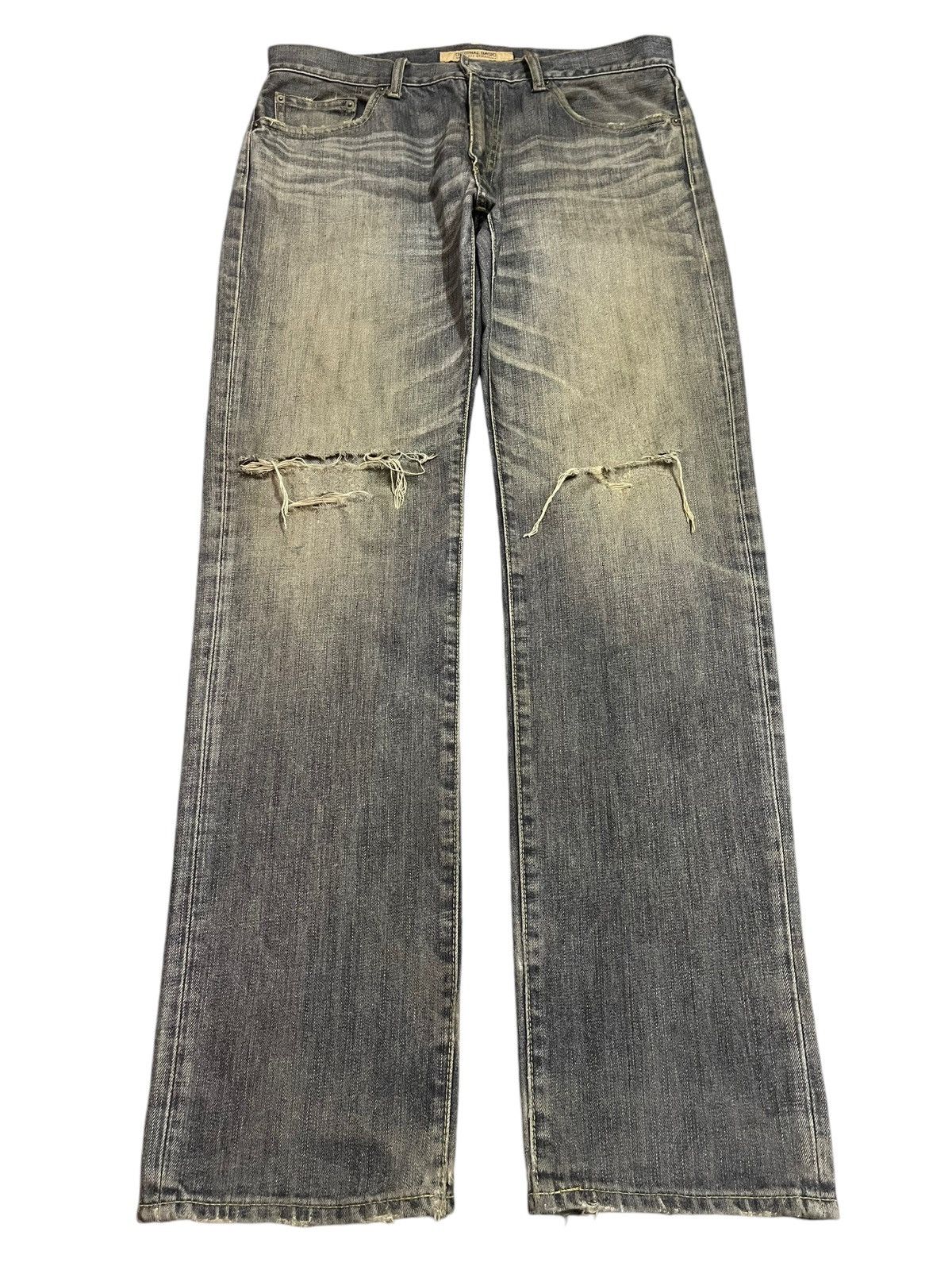 Uniqlo Vintage Japanese Uniqlo Mud Faded Wash Distress Style Jeans Size US 34 / EU 50 - 1 Thumbnail