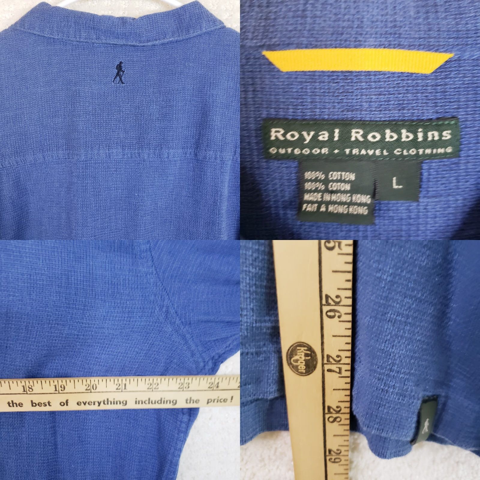 Royal Robbins Royal Robbins Men's Shirt Button-Up Short Sleeve Casual Linen Feel Blue L Relaxed Fit Size US L / EU 52-54 / 3 - 8 Thumbnail