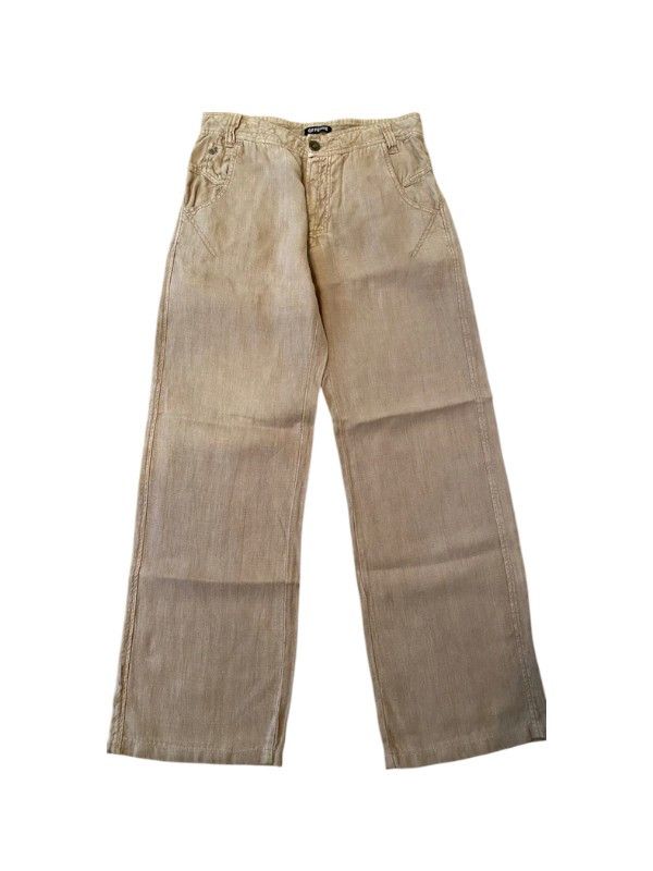 Gianfranco Ferre GF Ferré Beige Linen Trousers w/ Zip Pocket Detail, 2000s Size US 36 / EU 52 - 1 Thumbnail
