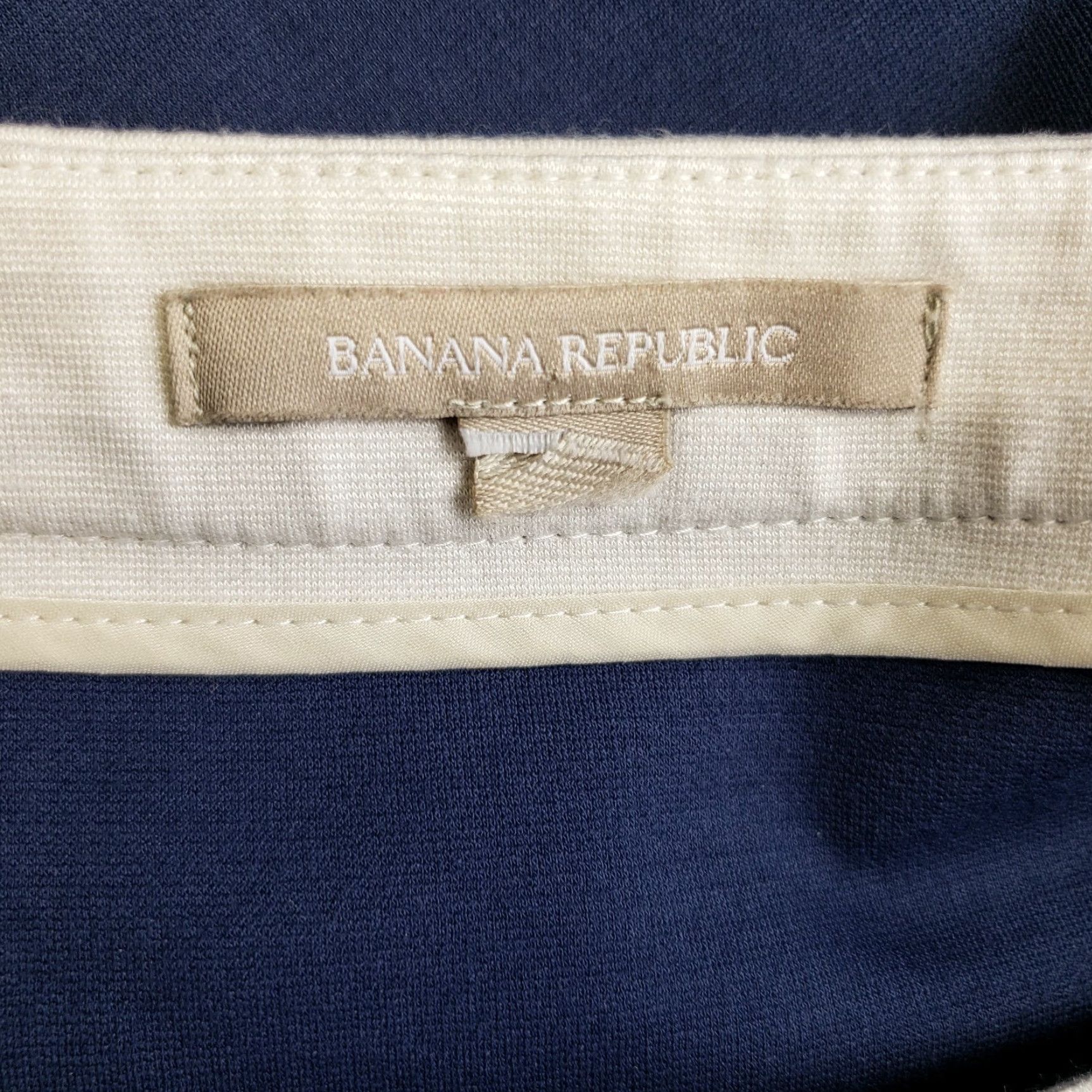 Banana Republic Banana Republic Dress Womens 2 Blue Ivory Boatneck 3/4 Sleeve Rayon Blend Dress Mens Womens Size XS / US 0-2 / IT 36-38 - 4 Thumbnail
