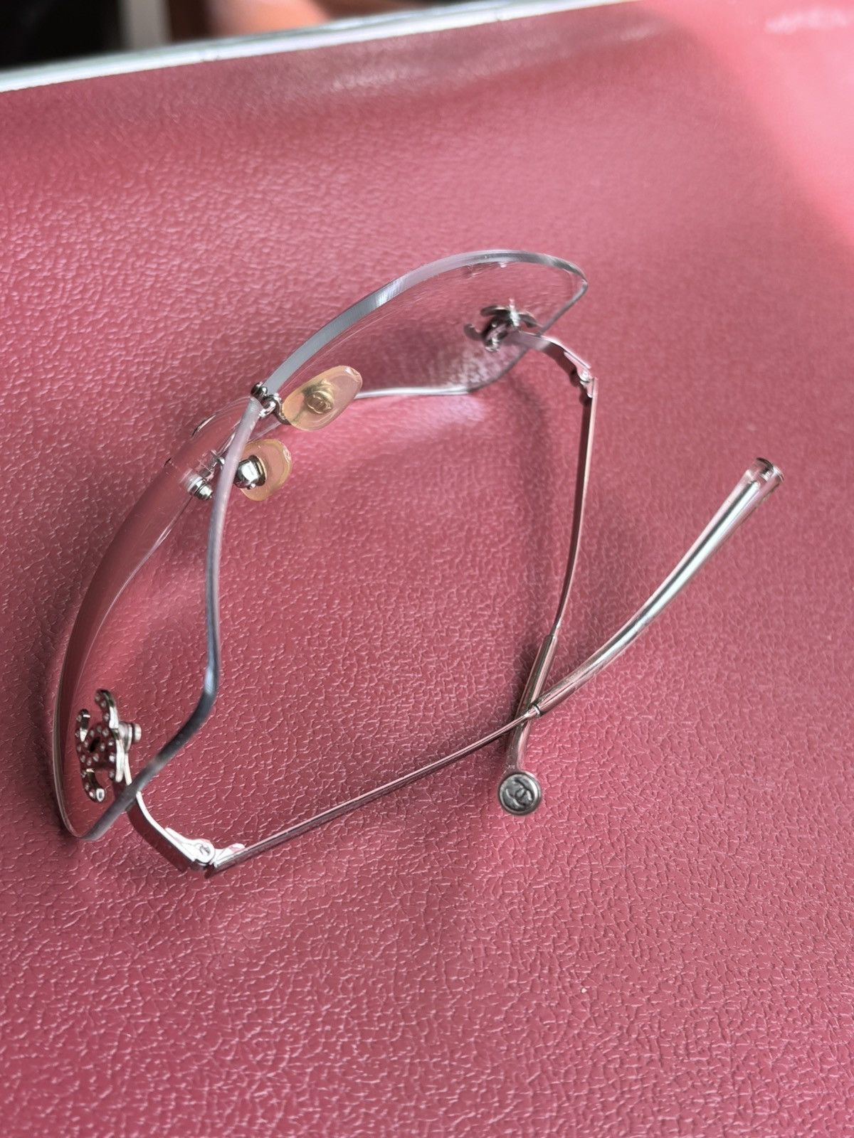 Chanel Chanel Sunglasses 4017-D Rhinestone Logo Rimless Vintage Size ONE SIZE - 9 Thumbnail