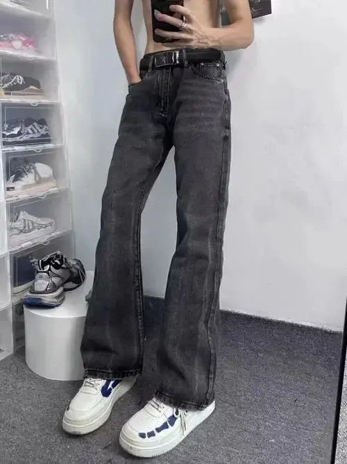 Jean Vintage washed distressed rippled rare jeans Size US 32 / EU 48 - 2 Thumbnail