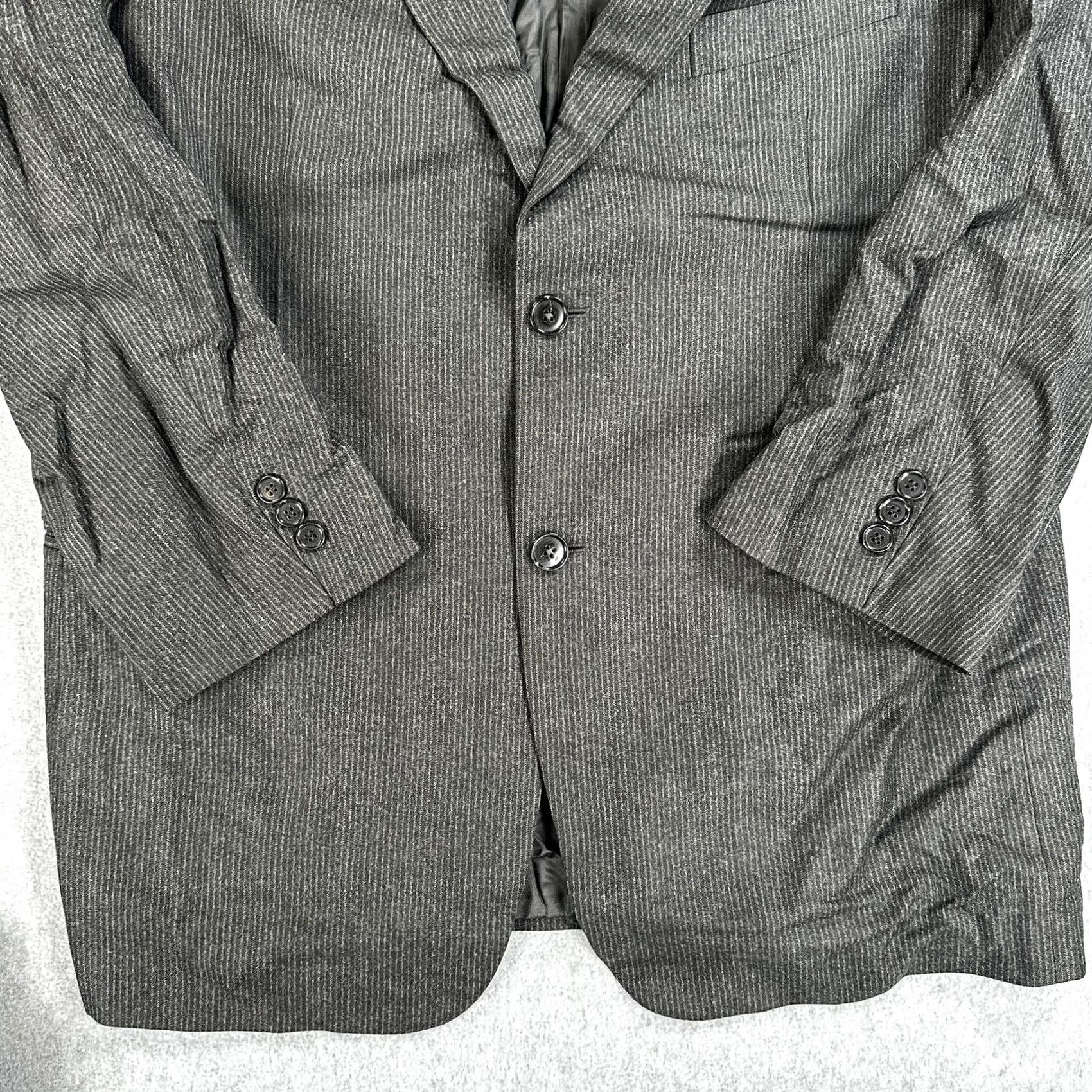 Ermenegildo Zegna VINTAGE Ermenegildo Zegna Suit Blazer Pants Mens 42 36x29 Gray Striped Wool 2 Piece Size 42R - 2 Thumbnail