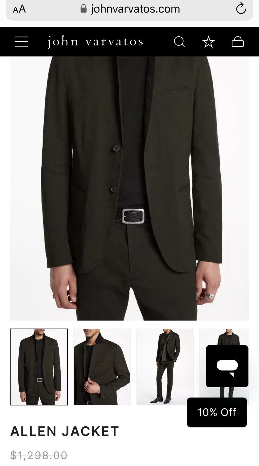 John Varvatos Allen jacket. 50 medium Size US M / EU 48-50 / 2 - 9 Thumbnail