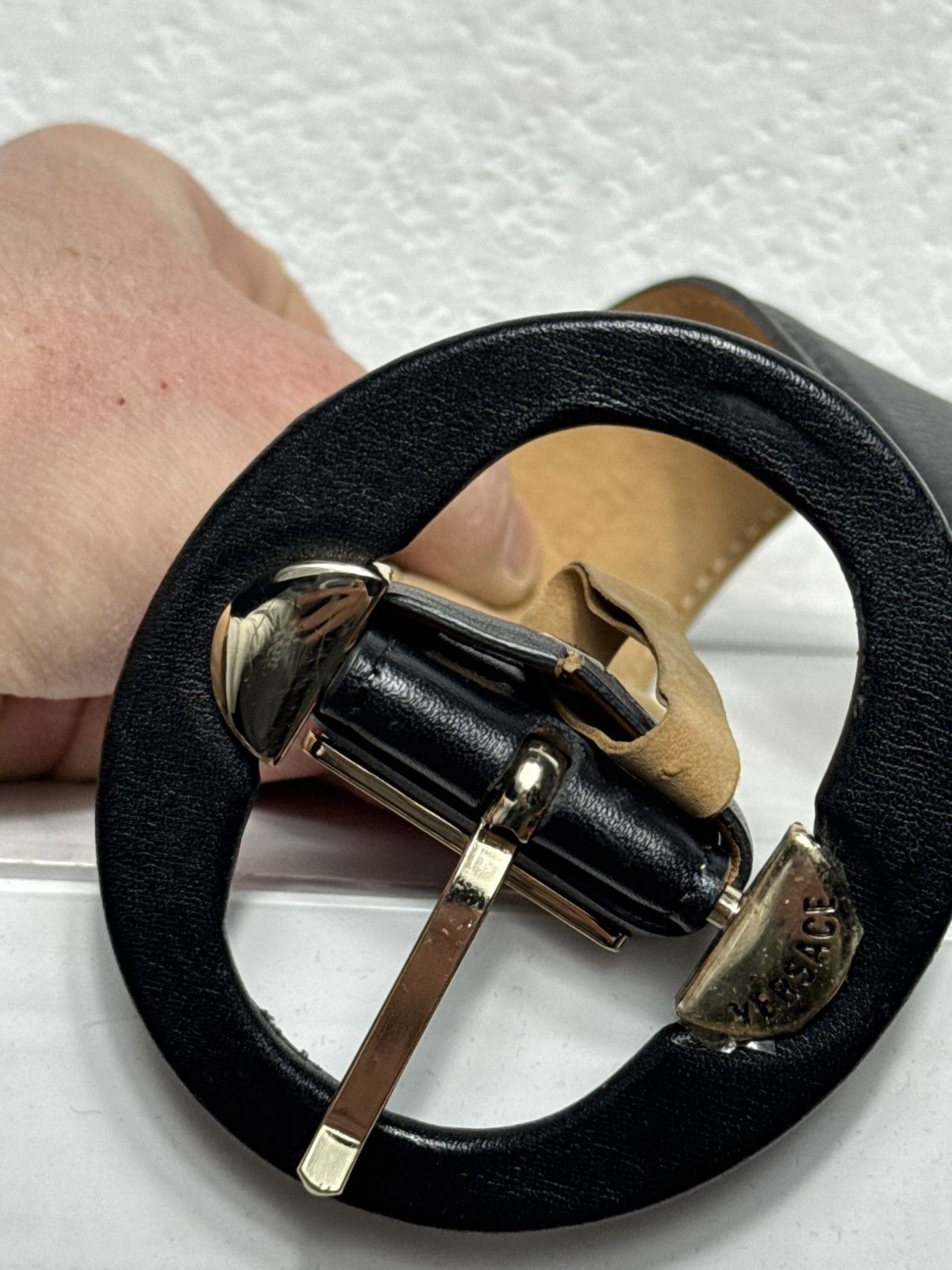 Versace Versace Black Luxury Leather Belt Size ONE SIZE - 5 Thumbnail