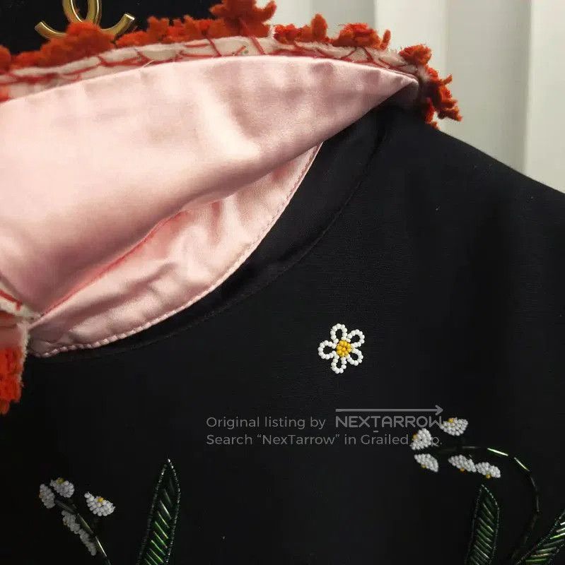 Valentino Valentino Black Wool Short Sleeve Embroidered Shirt . Size M / US 6-8 / IT 42-44 - 4 Thumbnail