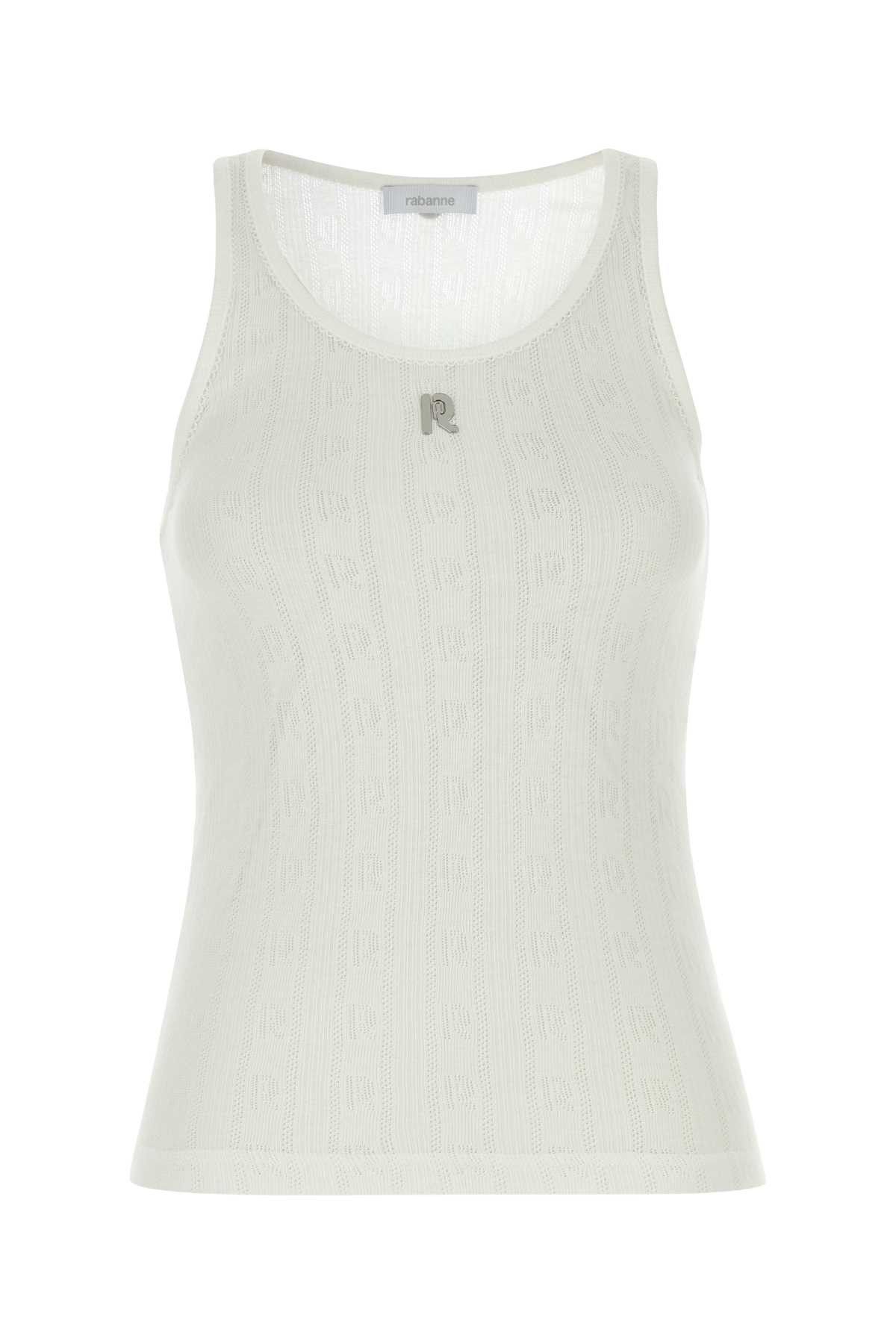 Paco Rabanne White Cotton Tank Top Size S / US 4 / IT 40 - 1 Thumbnail